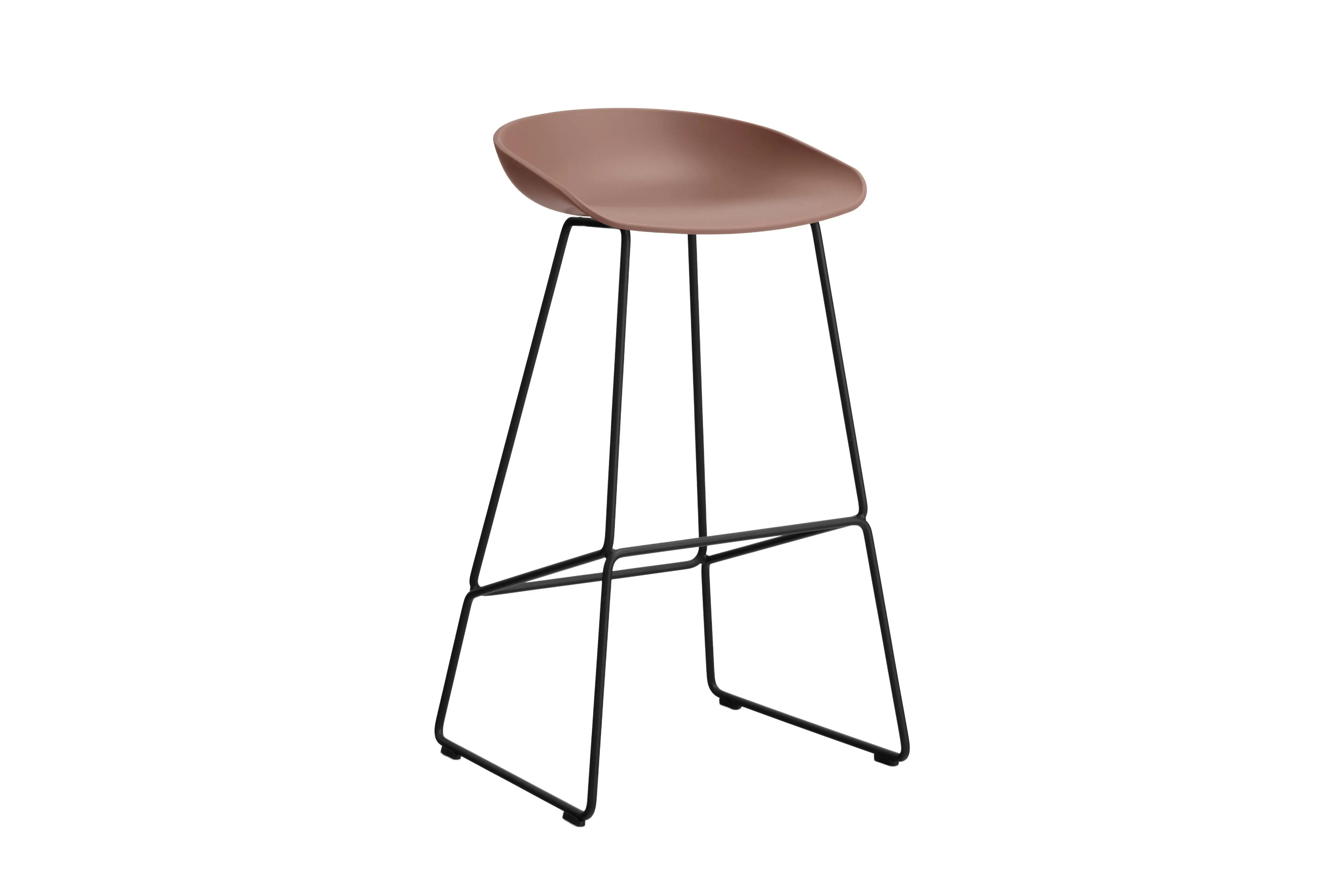 HAY About a Stool AAS 38 - patins standards en plastique - Hauteur d'assise 75 cm - soft brick 2.0 - noir