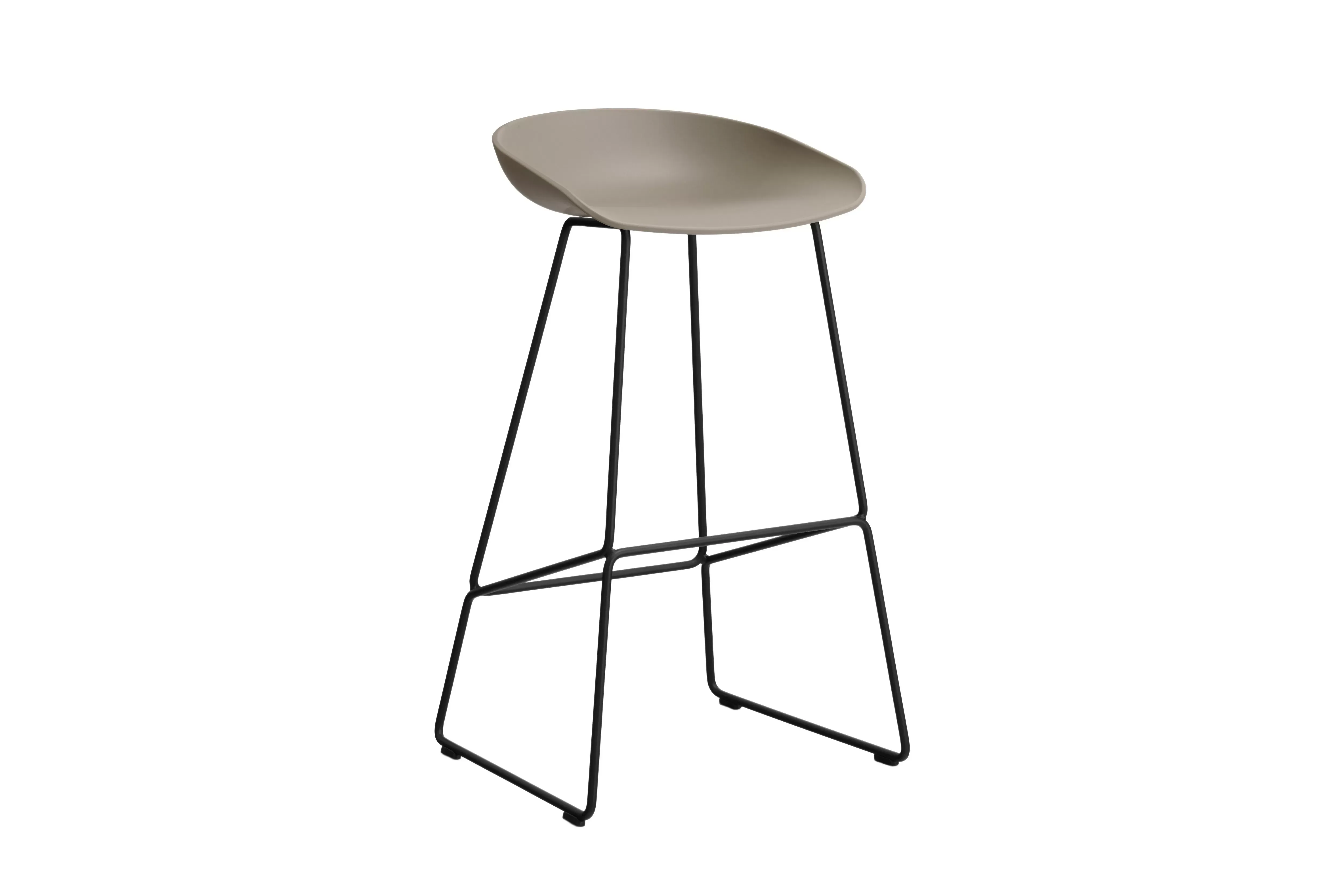 HAY About a Stool AAS 38 - Hauteur d'assise 75 cm - patins standards en plastique - noir - khaki 2.0