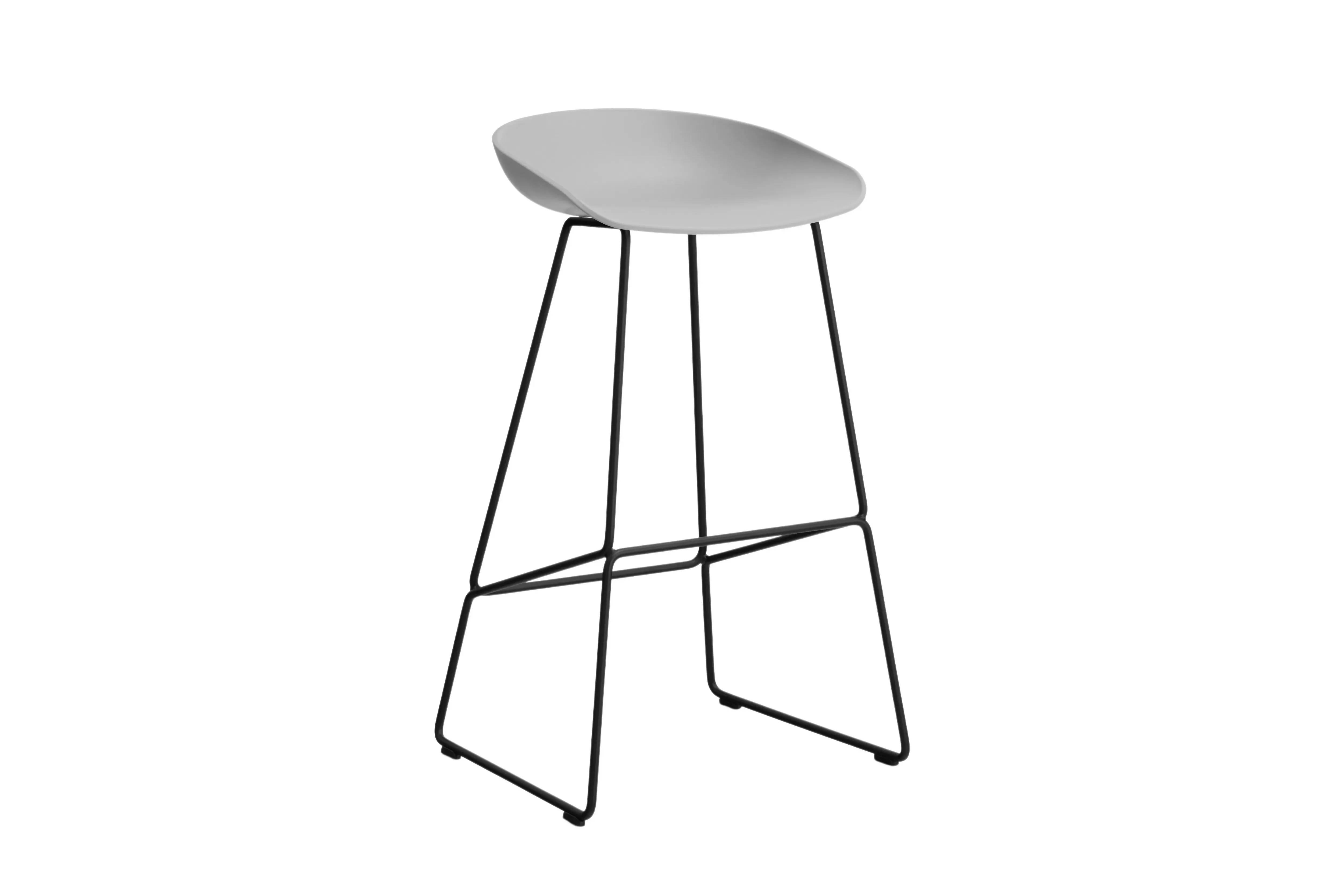 HAY About a Stool AAS 38 - patins en feutre - Hauteur d'assise 75 cm - concrete grey 2.0 - noir
