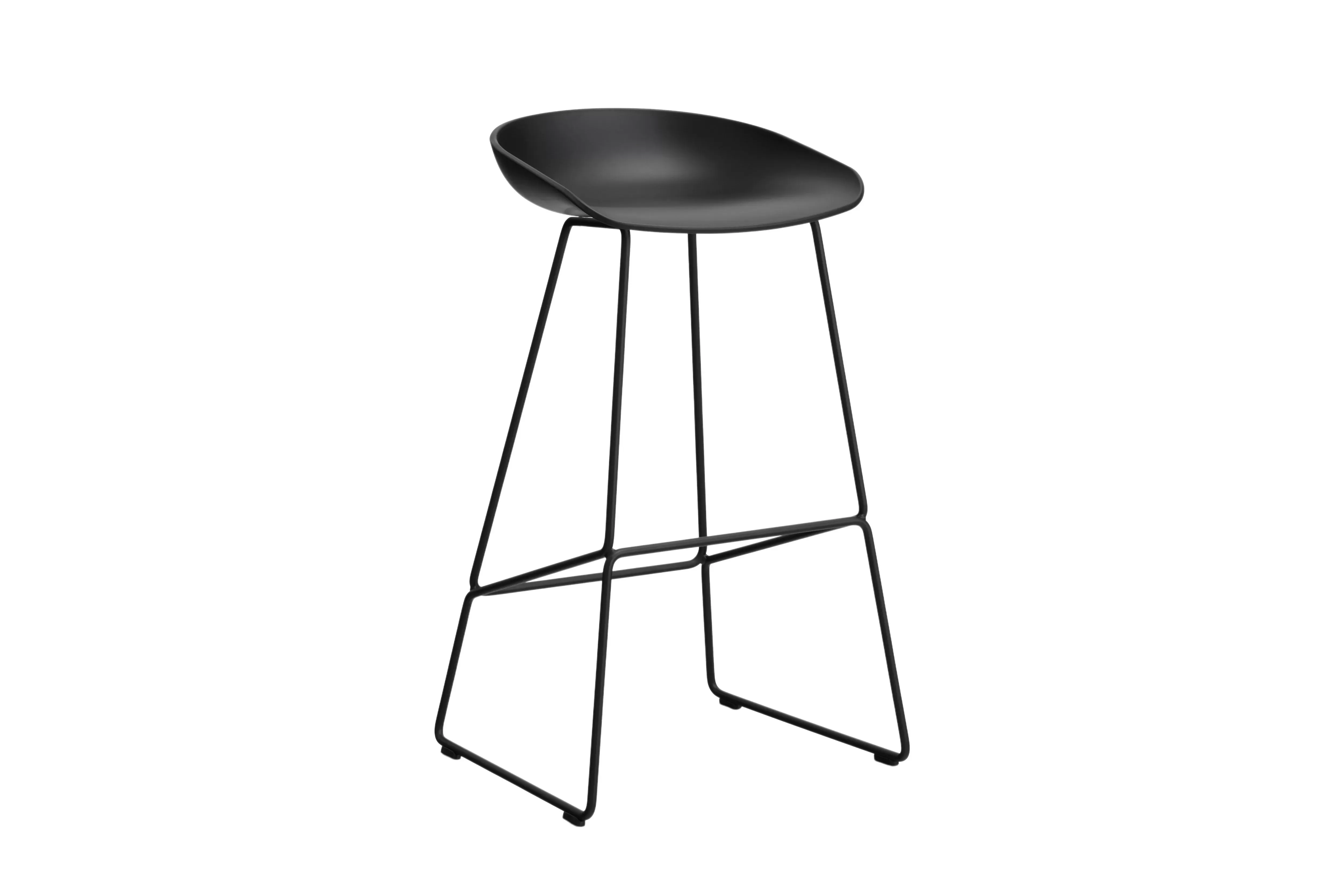 HAY About a Stool AAS 38 - Hauteur d'assise 75 cm - patins en feutre - noir - black 2.0