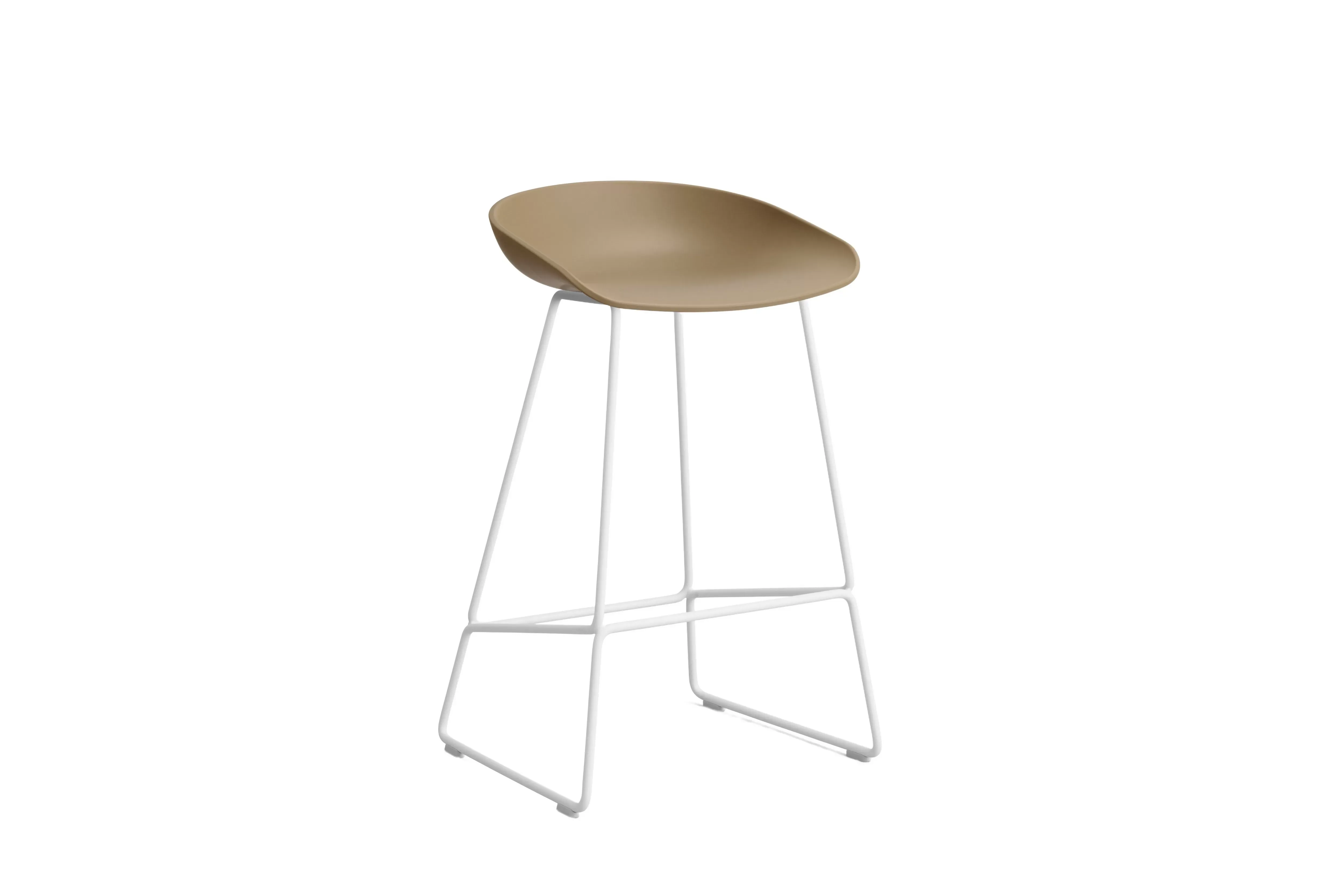 HAY About a Stool AAS 38 - patins standards en plastique - Hauteur d'assise 65 cm - clay 2.0 - blanc