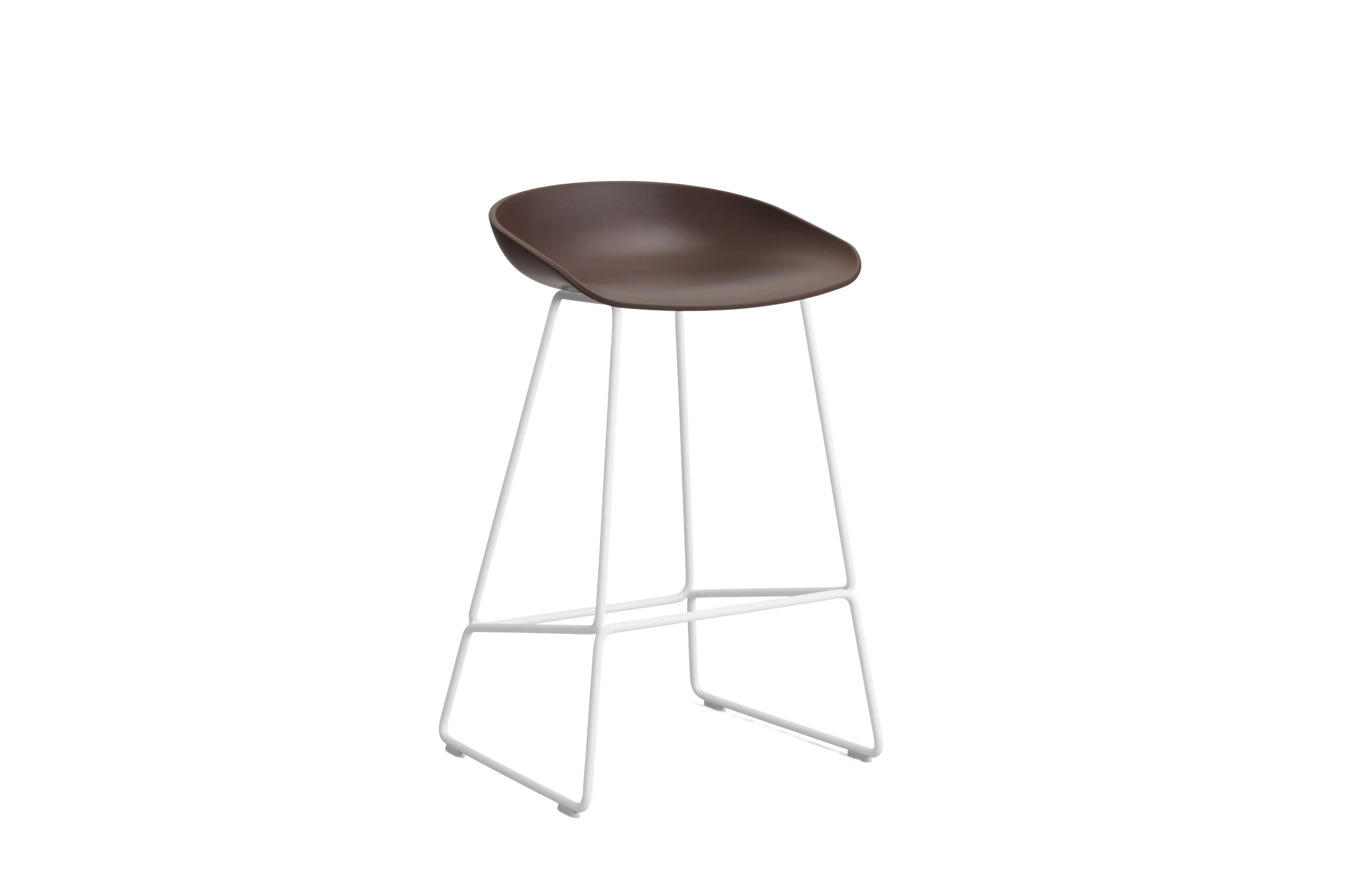 HAY About a Stool AAS 38 - raisin 2.0 - blanc - patins standards en plastique - Hauteur d'assise 65 cm