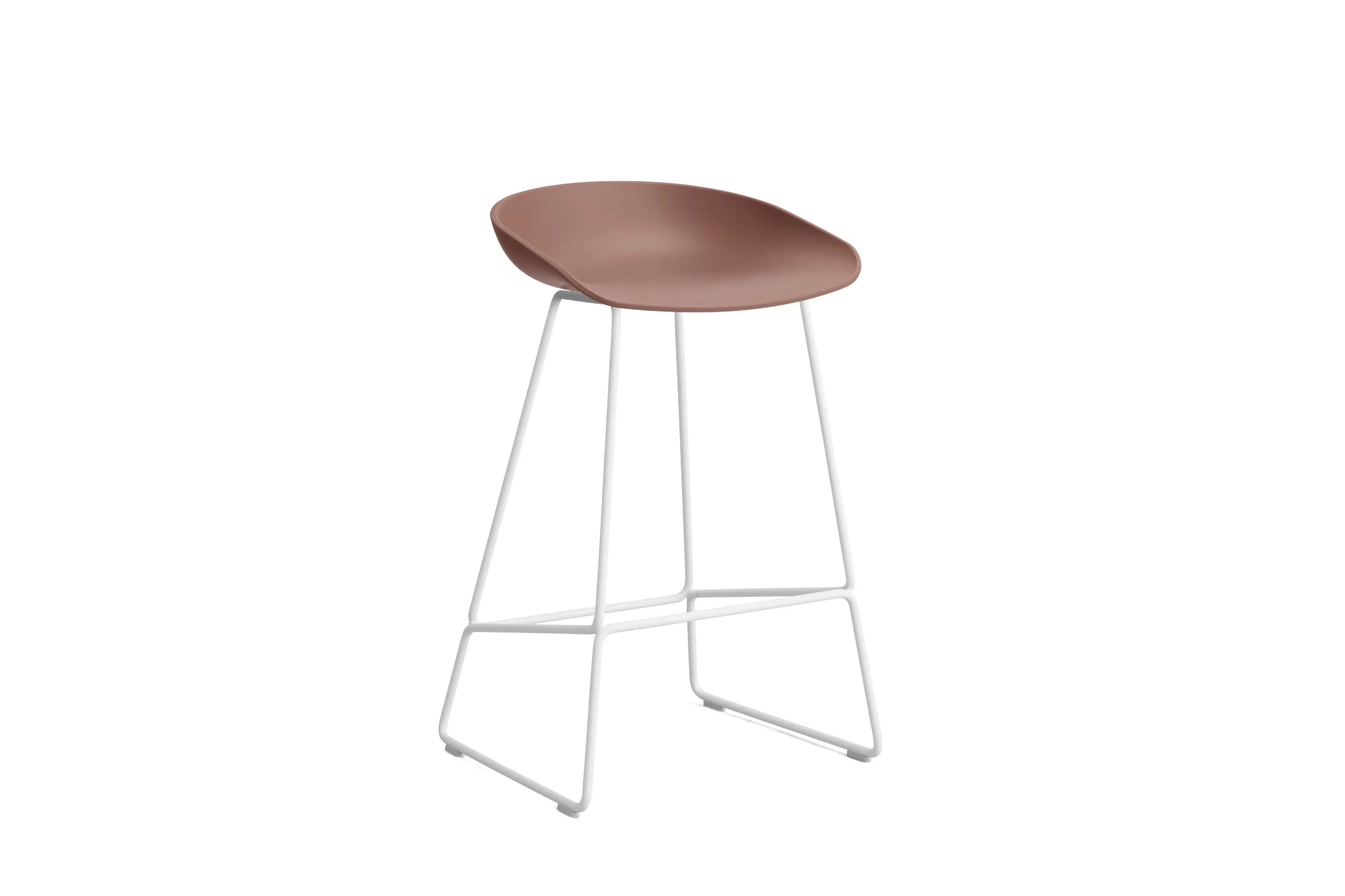 HAY About a Stool AAS 38 - patins standards en plastique - Hauteur d'assise 65 cm - soft brick 2.0 - blanc
