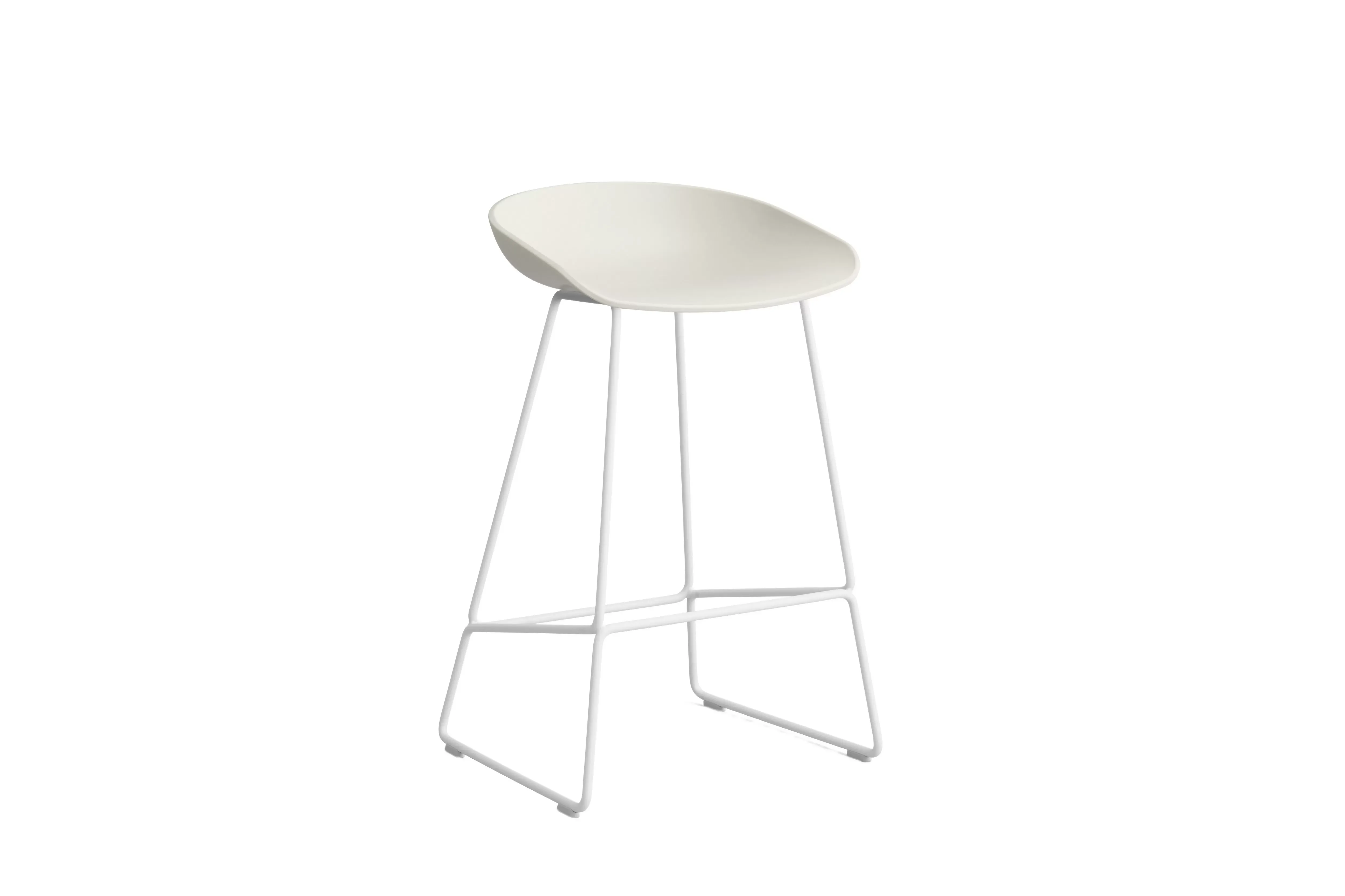 HAY About a Stool AAS 38 - melange cream 2.0 - blanc - patins standards en plastique - Hauteur d'assise 65 cm