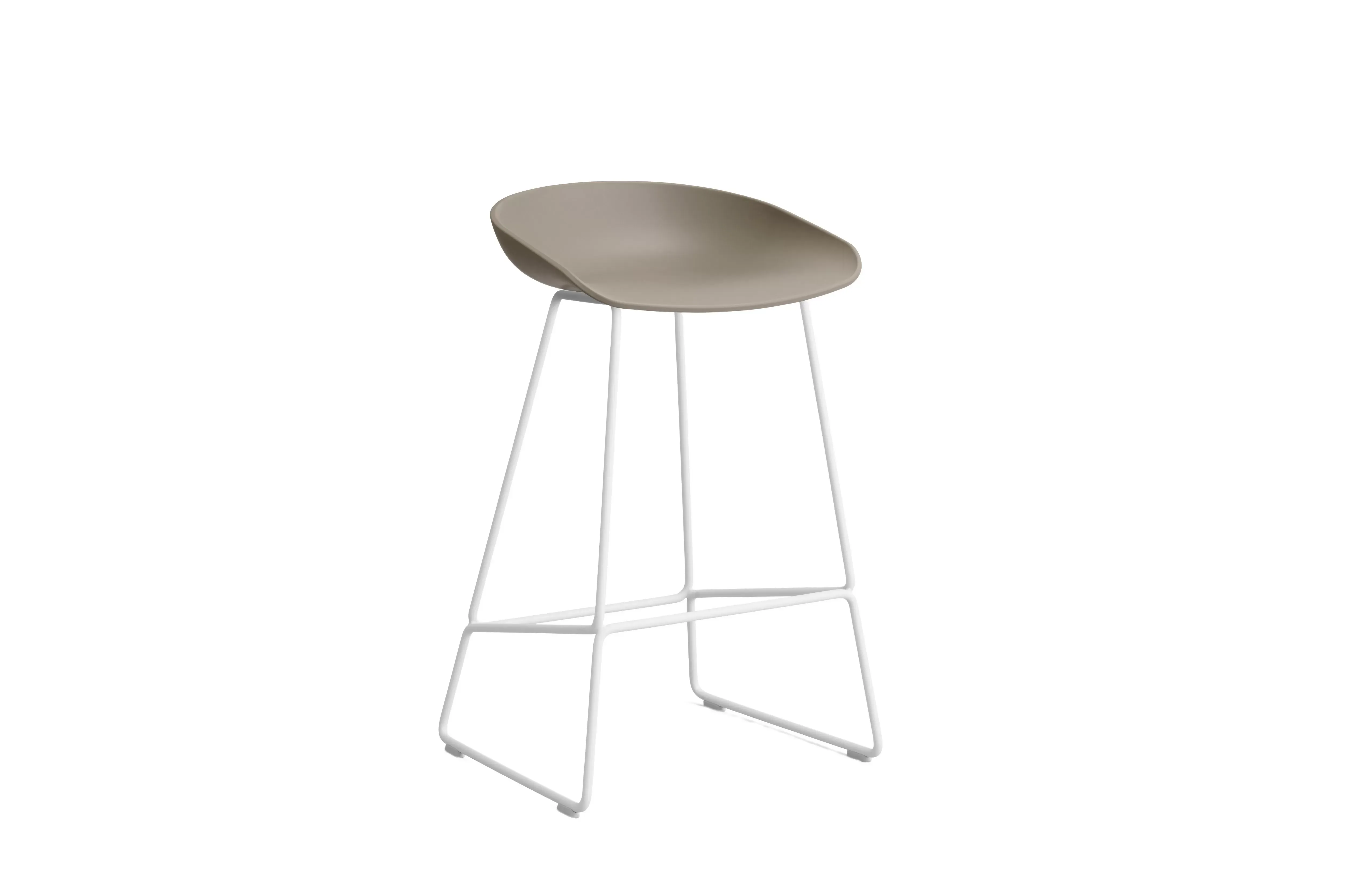 HAY About a Stool AAS 38 - patins en feutre - Hauteur d'assise 65 cm - khaki 2.0 - blanc