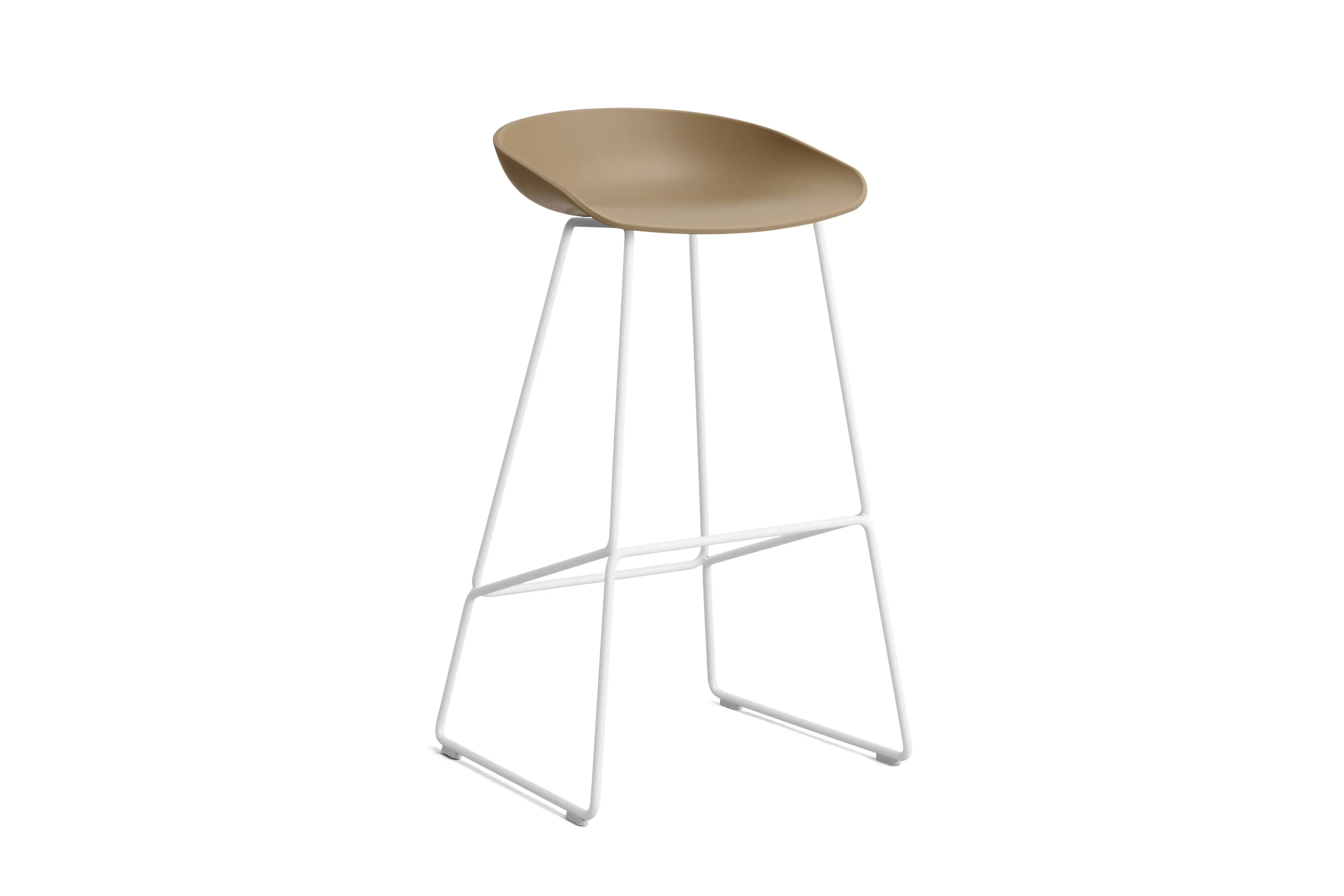 HAY About a Stool AAS 38 - patins standards en plastique - Hauteur d'assise 75 cm - clay 2.0 - blanc
