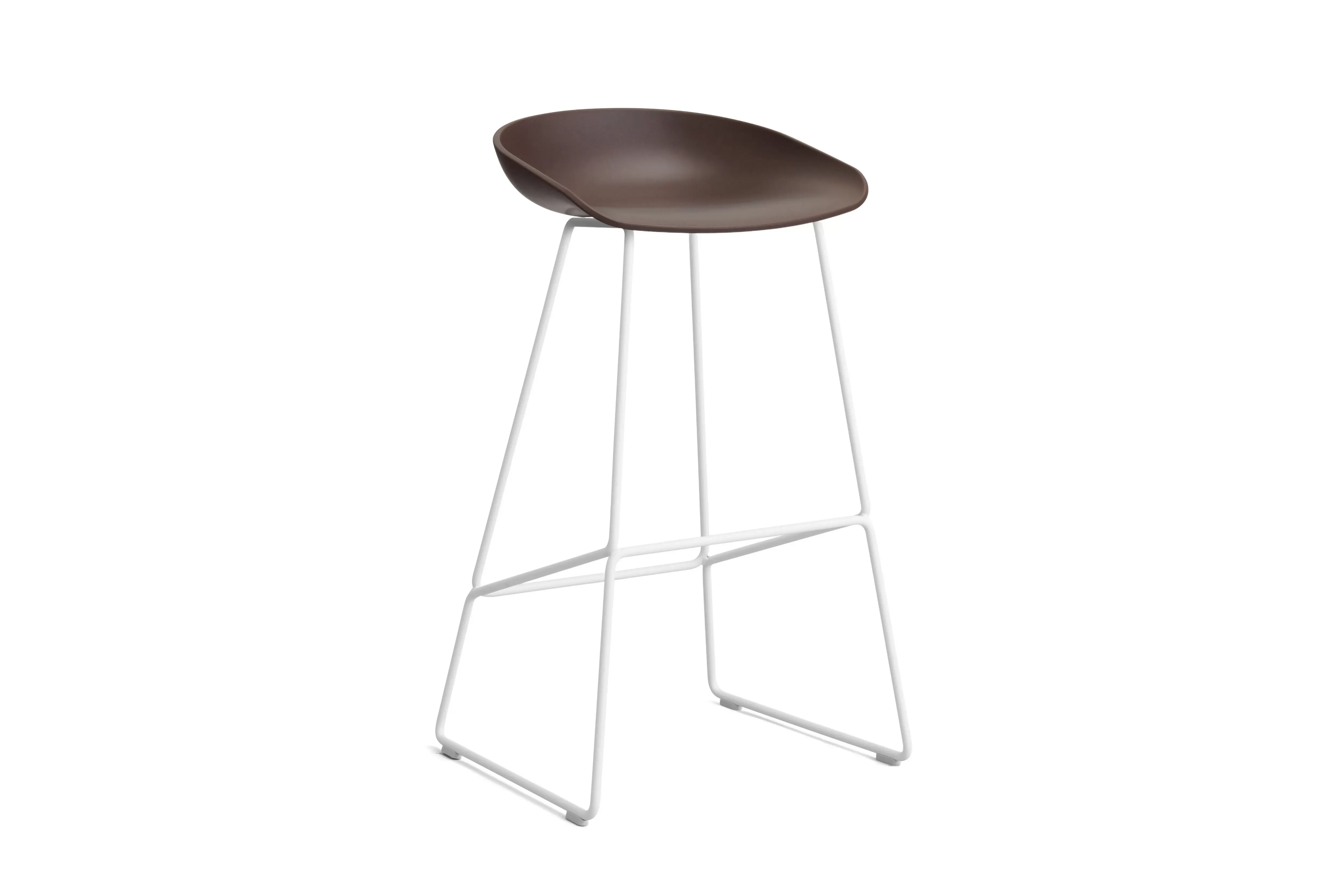 HAY About a Stool AAS 38 - raisin 2.0 - blanc - patins standards en plastique - Hauteur d'assise 75 cm