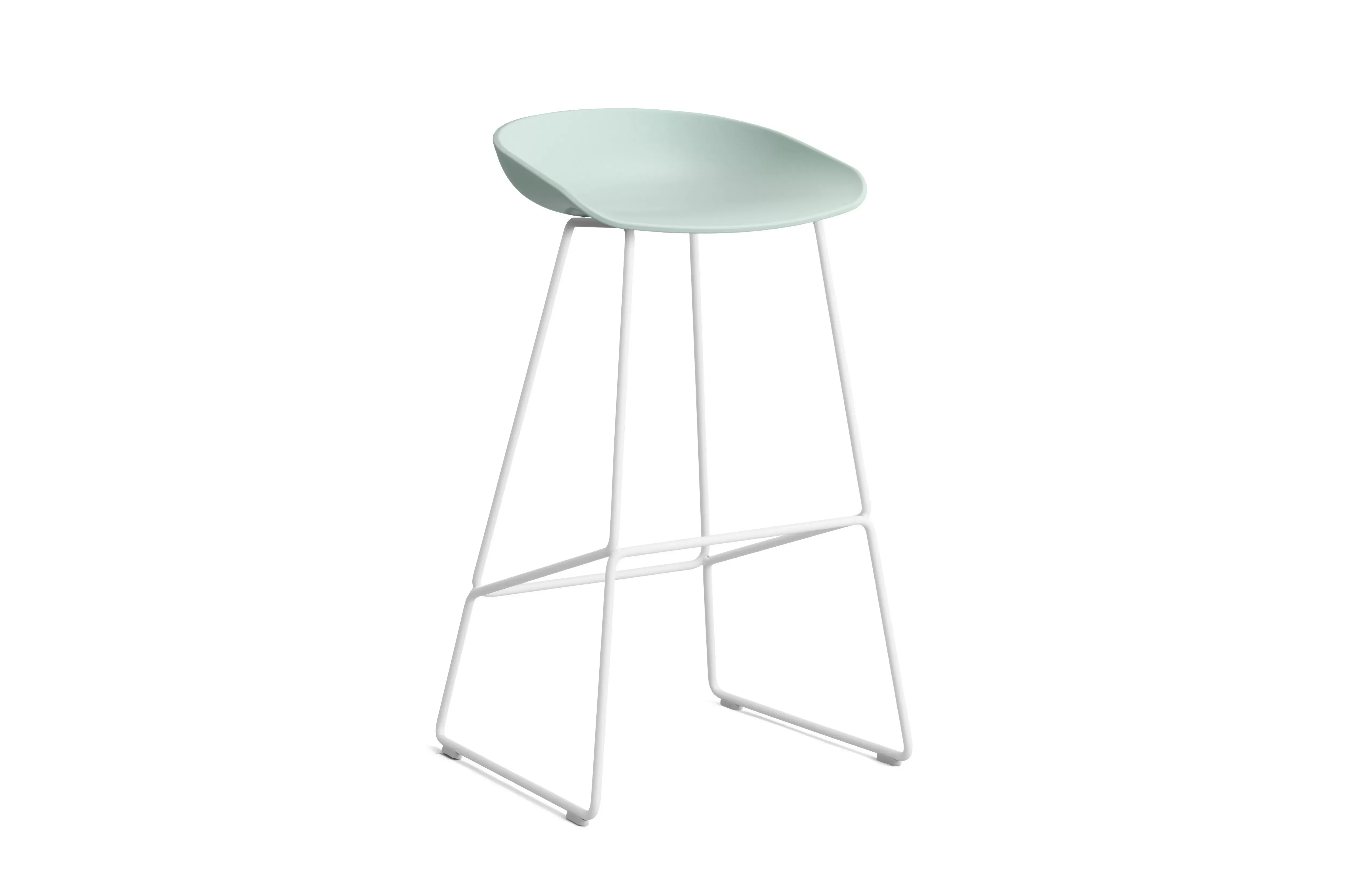 HAY About a Stool AAS 38 - patins standards en plastique - Hauteur d'assise 75 cm - dusty mint 2.0 - blanc