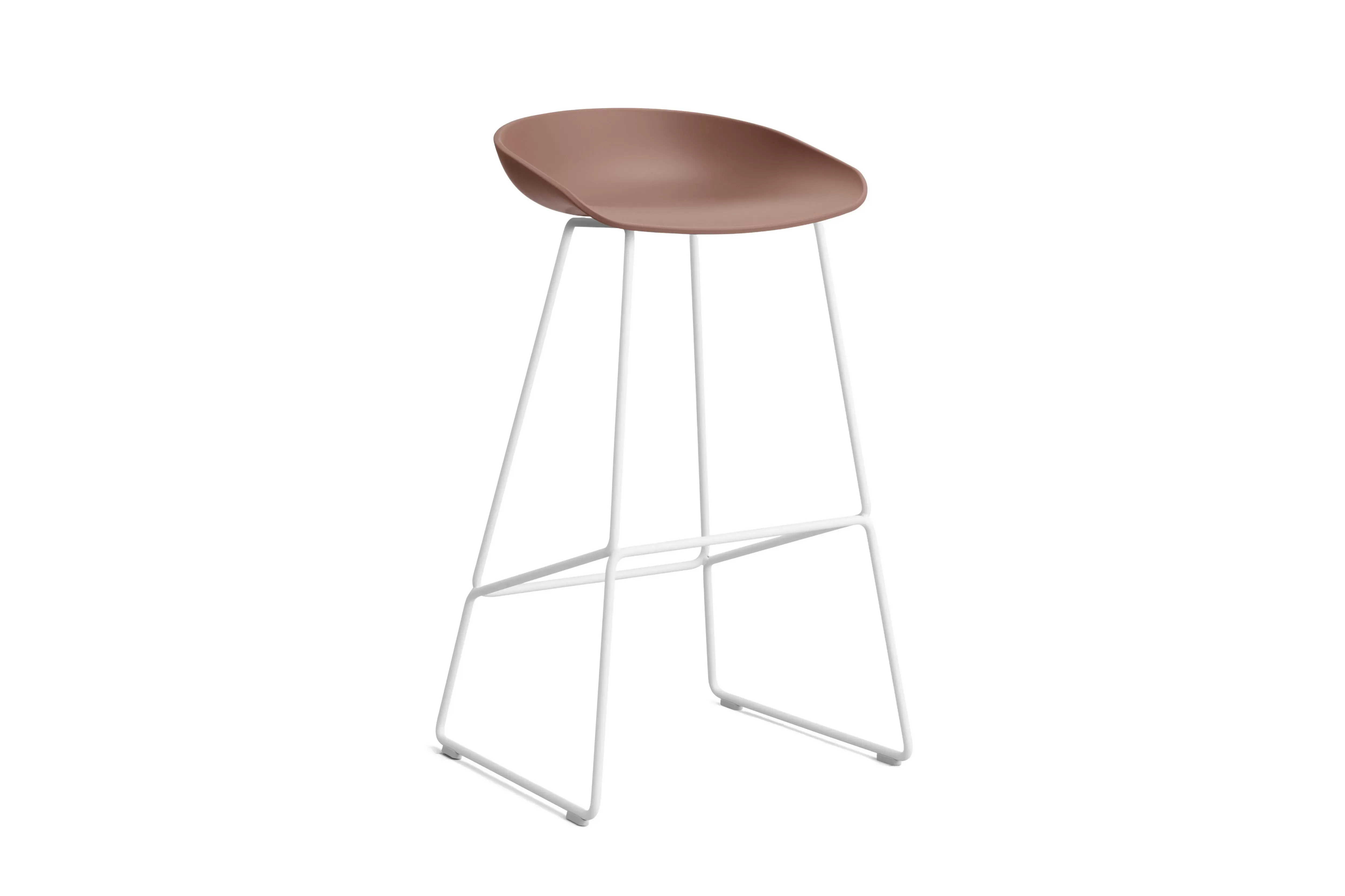 HAY About a Stool AAS 38 - patins standards en plastique - Hauteur d'assise 75 cm - soft brick 2.0 - blanc