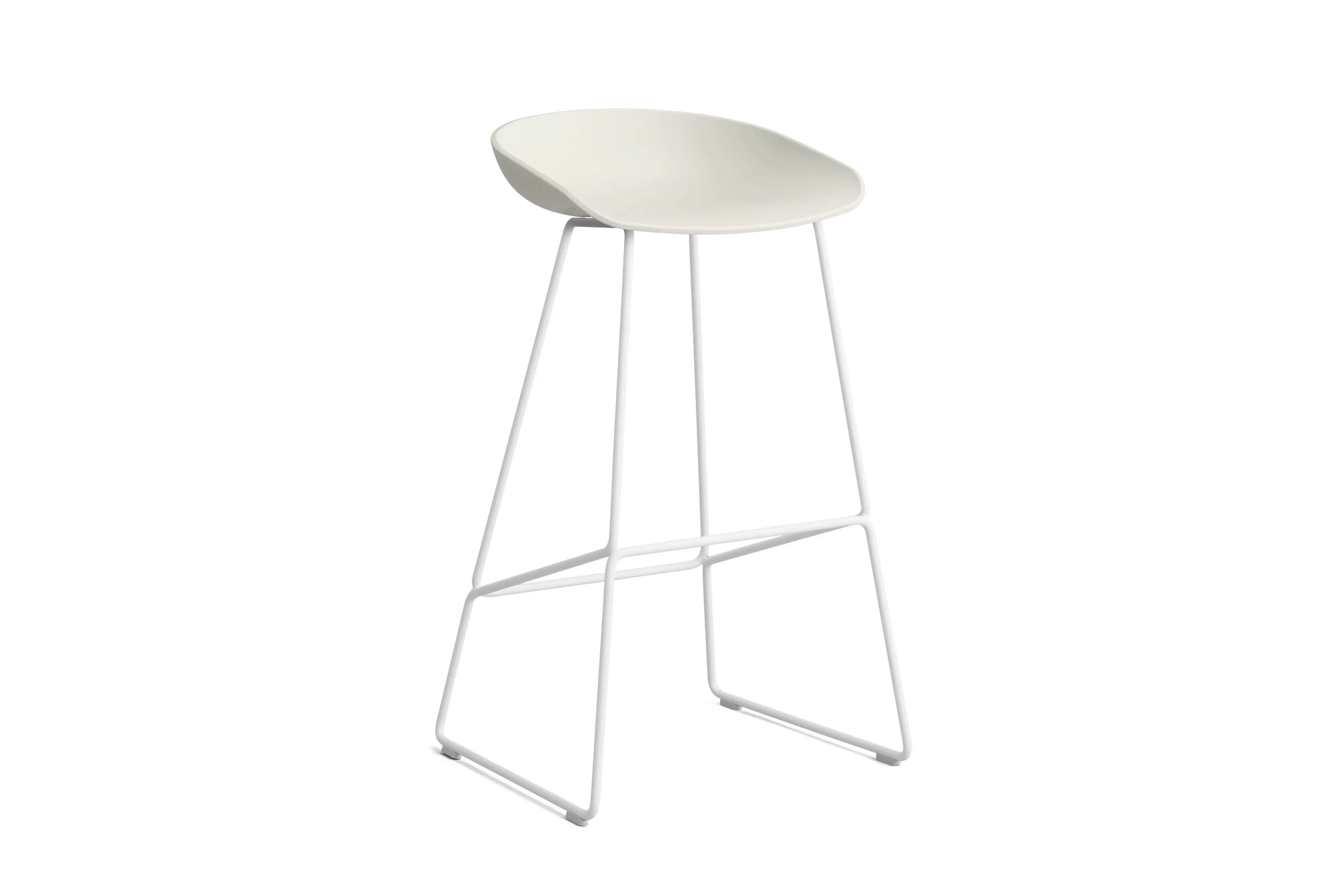 HAY About a Stool AAS 38 - melange cream 2.0 - blanc - patins standards en plastique - Hauteur d'assise 75 cm