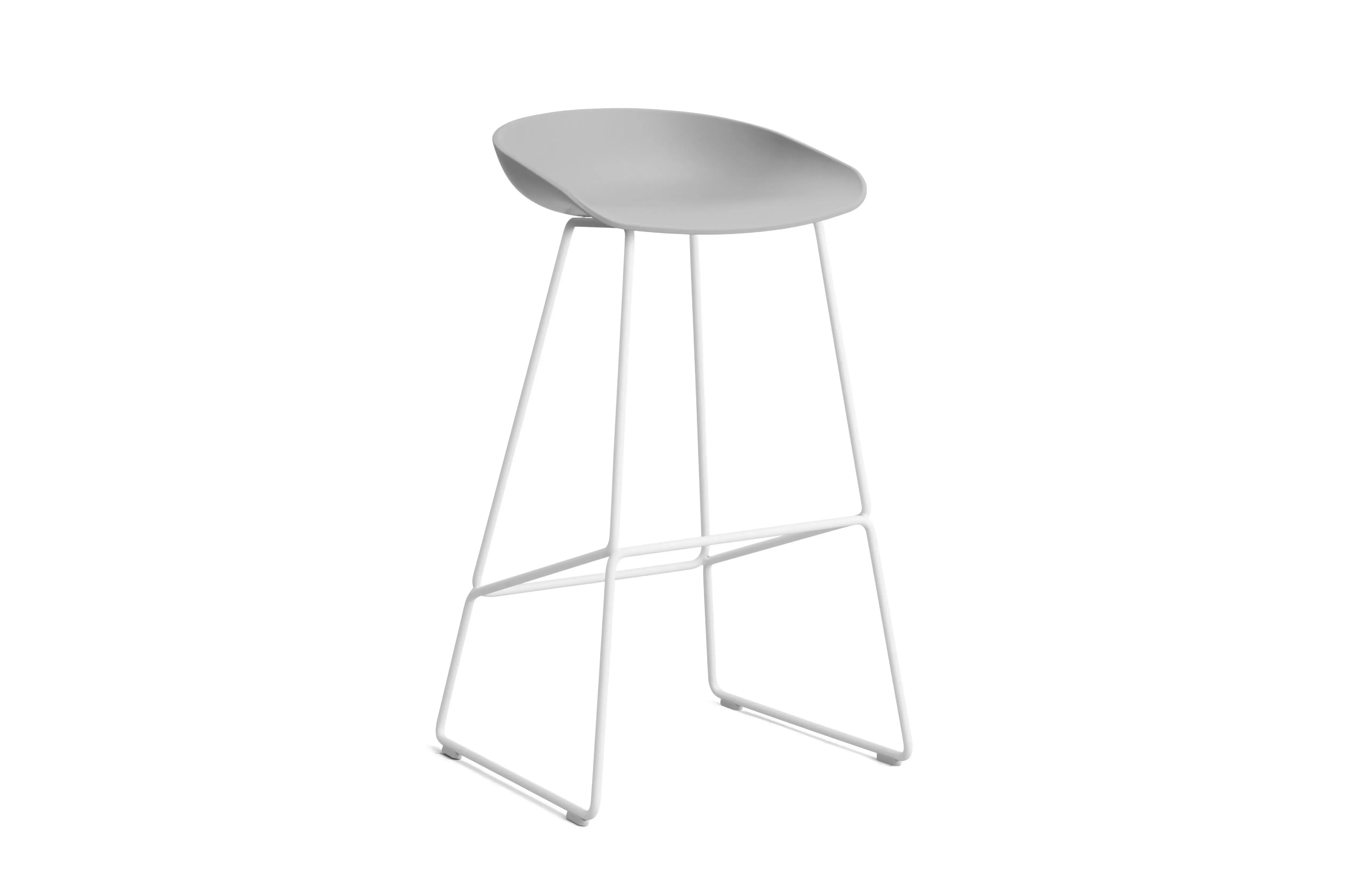 HAY About a Stool AAS 38 - patins standards en plastique - Hauteur d'assise 75 cm - concrete grey 2.0 - blanc