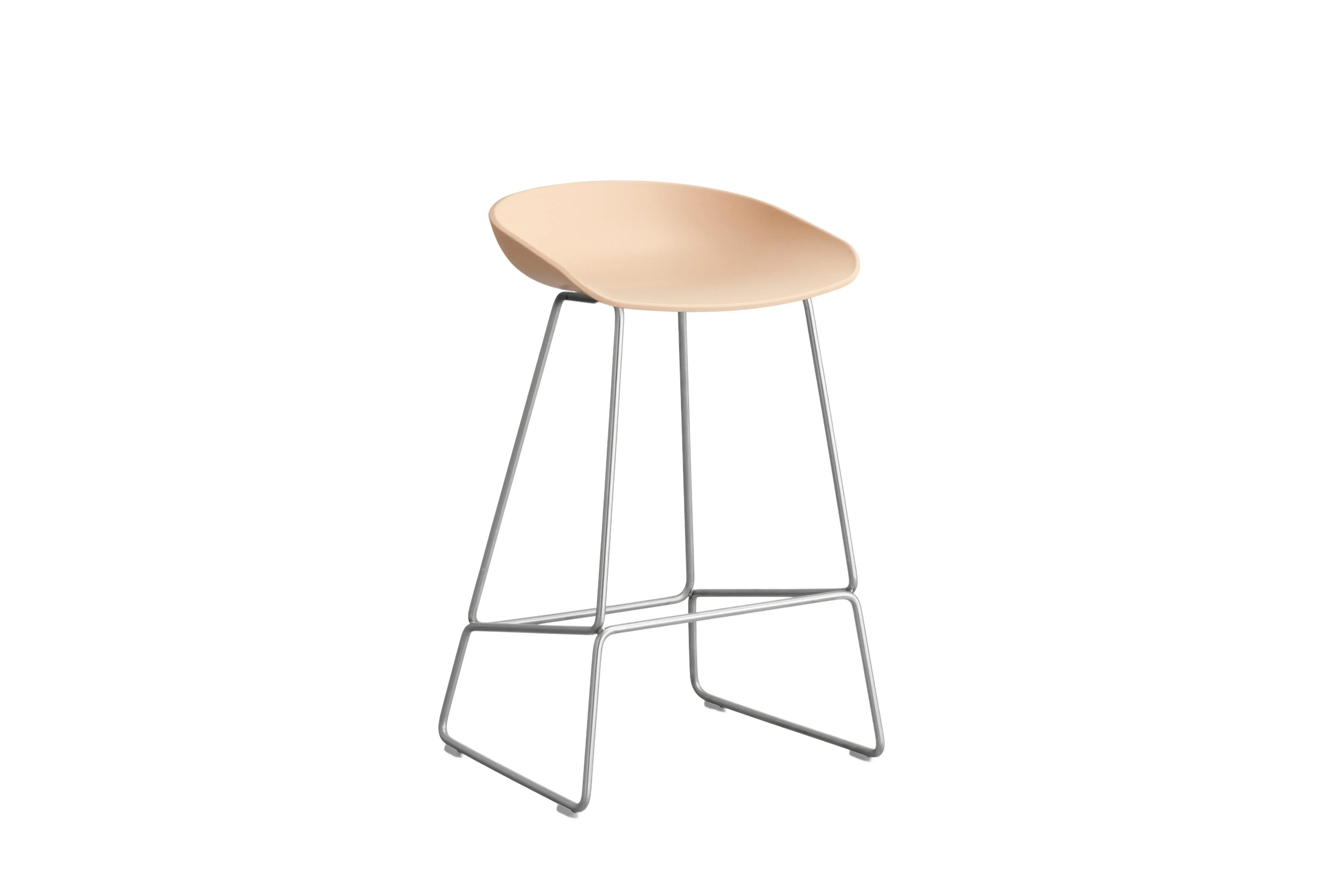 HAY About a Stool AAS 38 - pale peach 2.0 - acier inoxydable - patins standards en plastique - Hauteur d'assise 65 cm