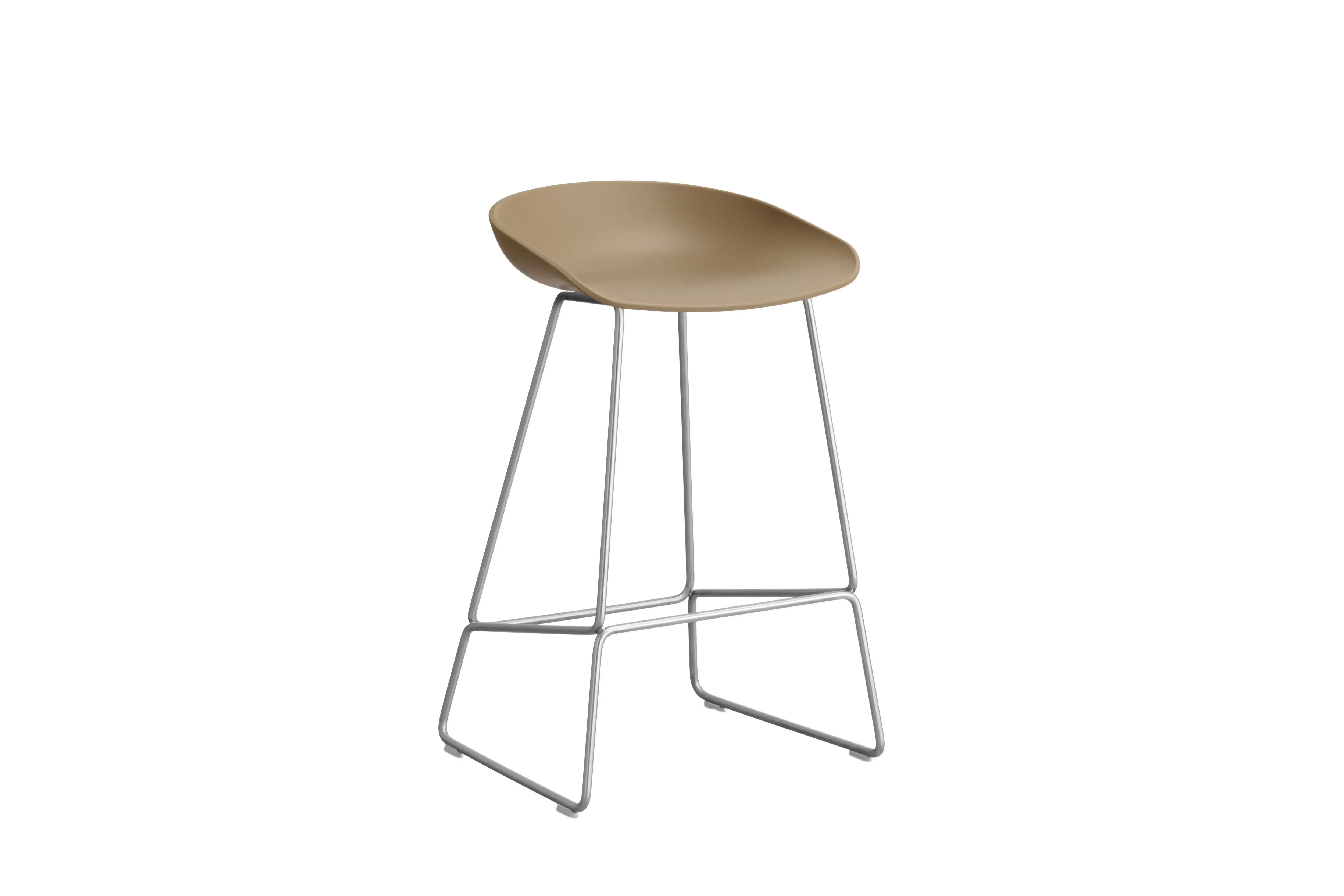 HAY About a Stool AAS 38 - patins standards en plastique - Hauteur d'assise 65 cm - clay 2.0 - acier inoxydable