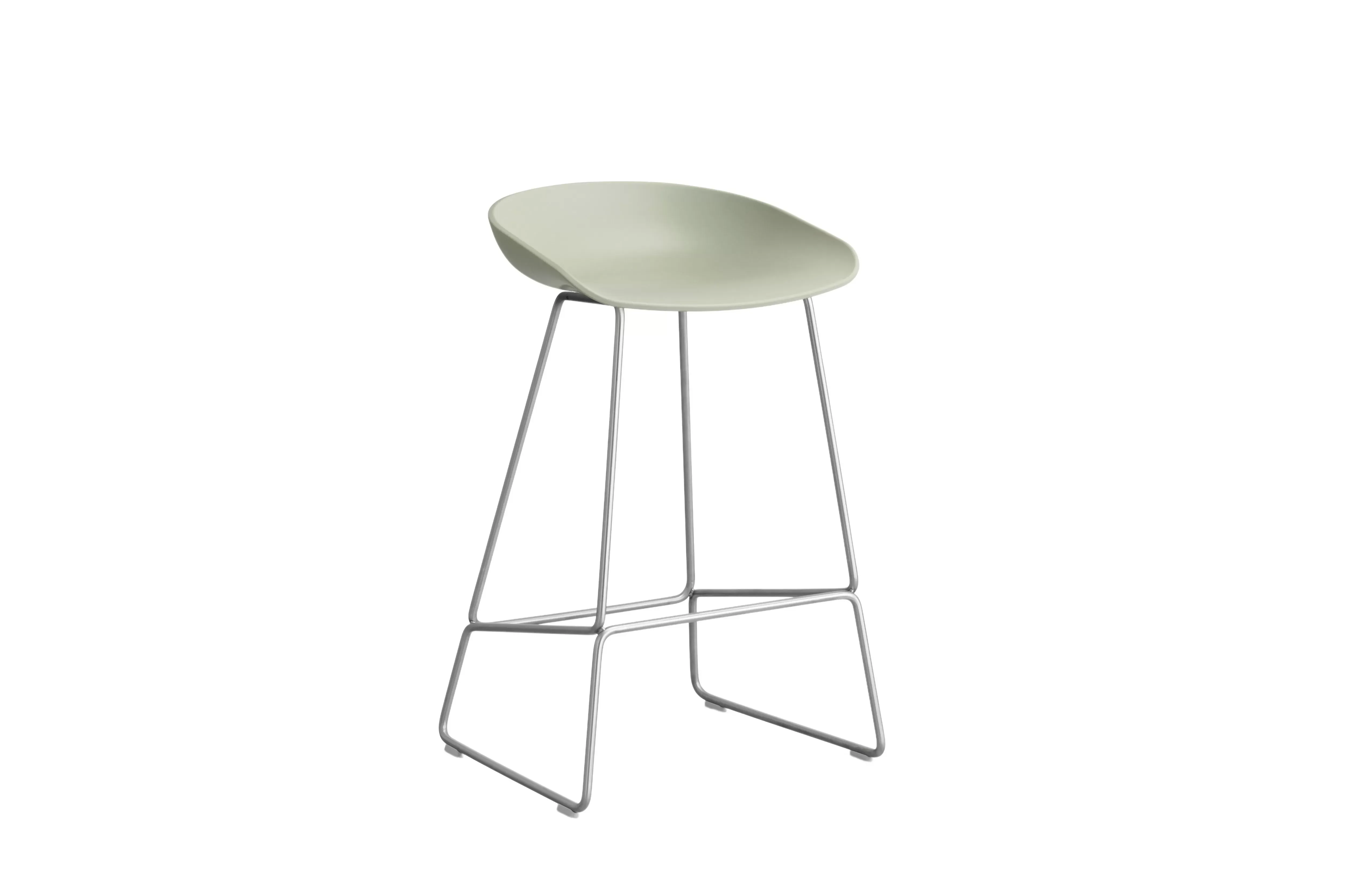 HAY About a Stool AAS 38 - pastel green 2.0 - acier inoxydable - patins standards en plastique - Hauteur d'assise 65 cm