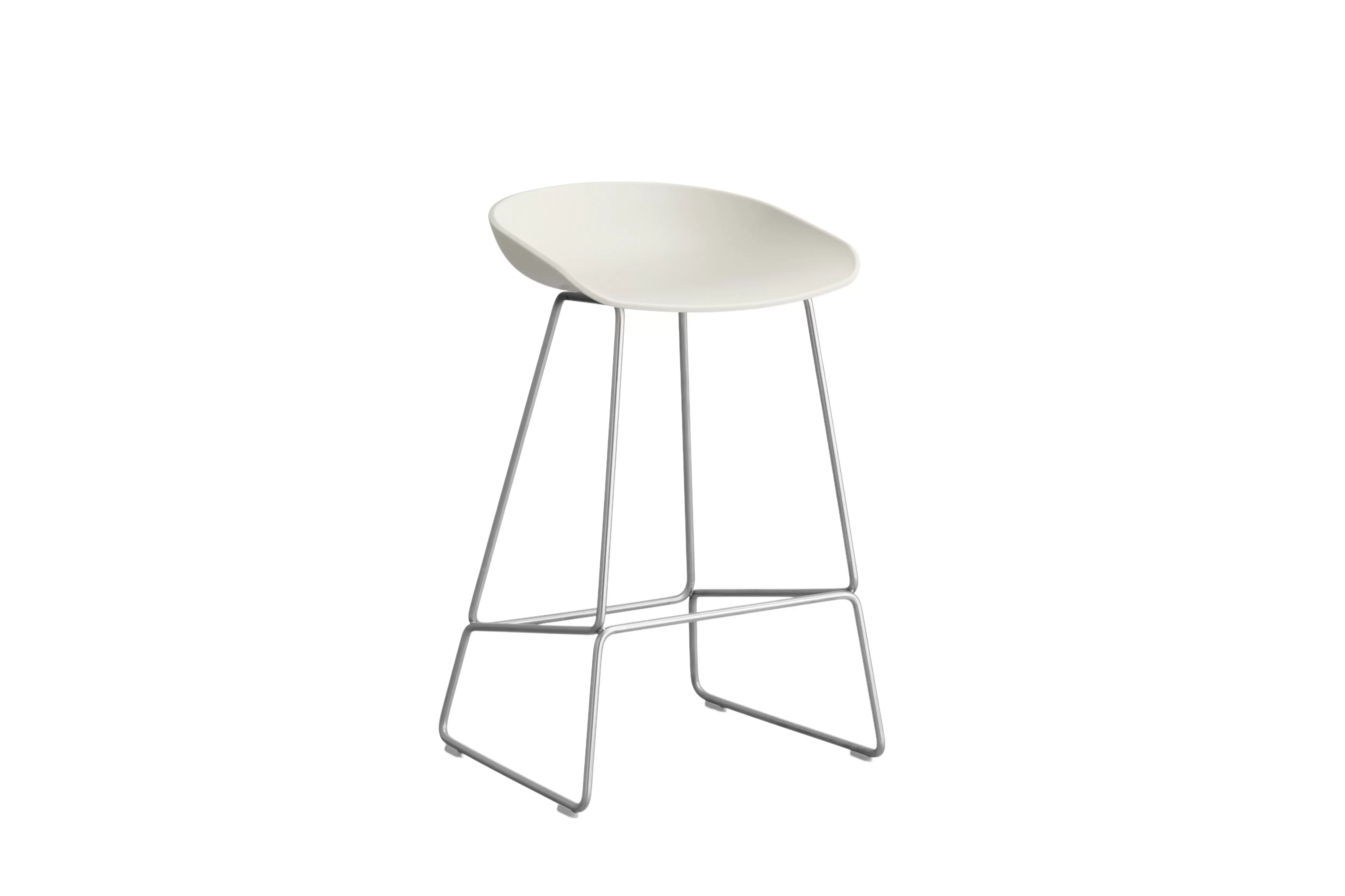 HAY About a Stool AAS 38 - melange cream 2.0 - acier inoxydable - patins standards en plastique - Hauteur d'assise 65 cm