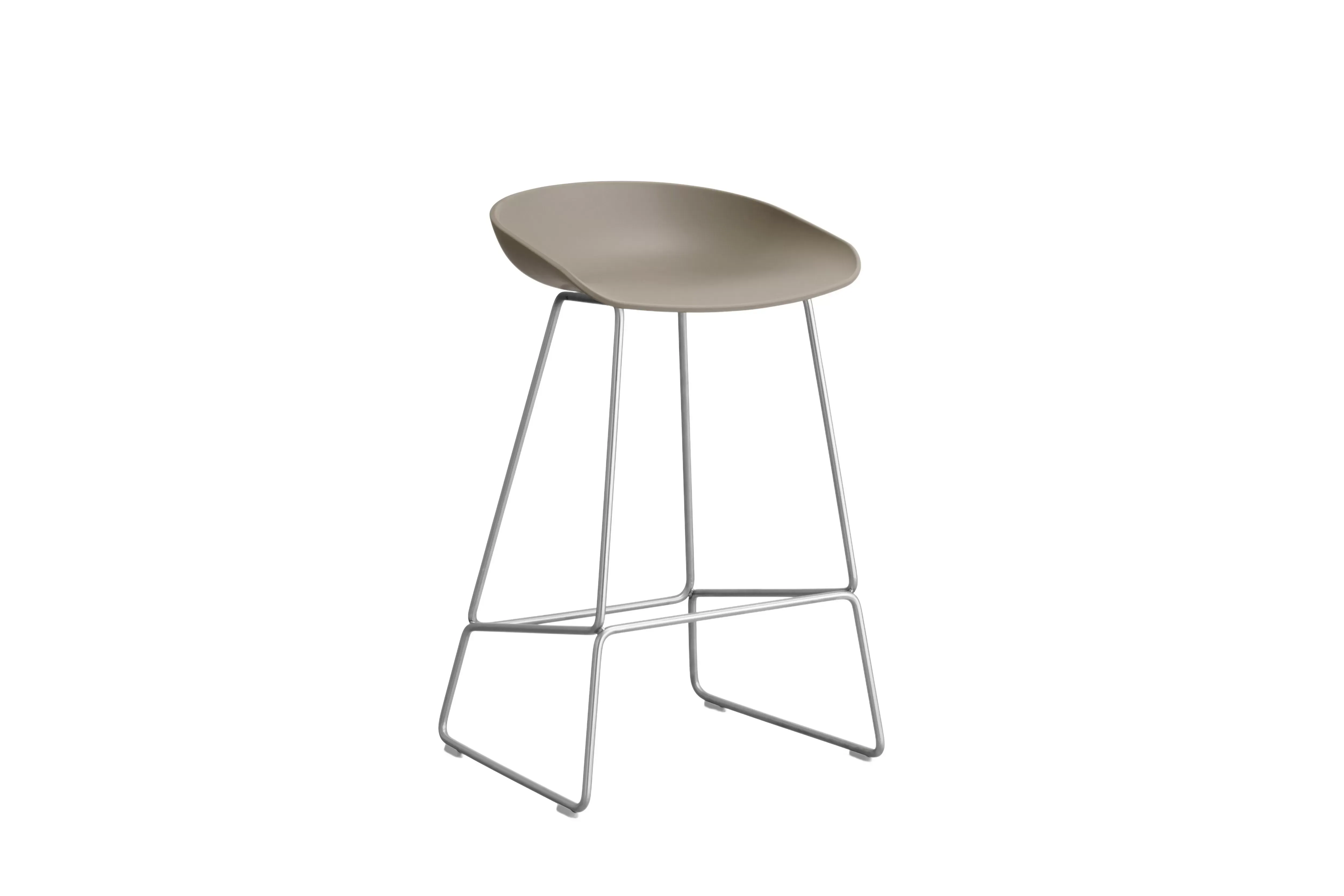 HAY About a Stool AAS 38 - patins en feutre - Hauteur d'assise 65 cm - khaki 2.0 - acier inoxydable