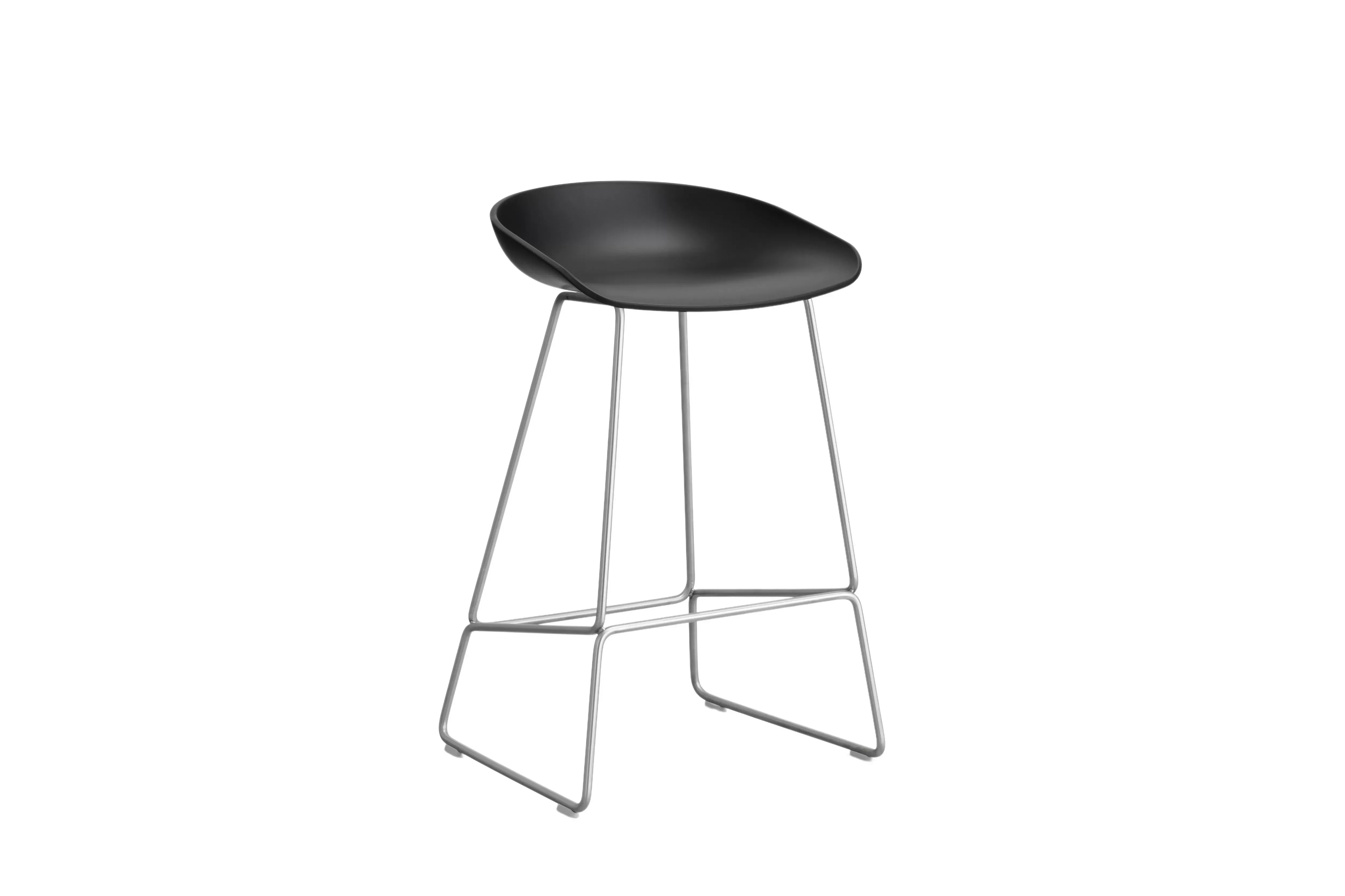 HAY About a Stool AAS 38 - black 2.0 - acier inoxydable - patins en feutre - Hauteur d'assise 65 cm