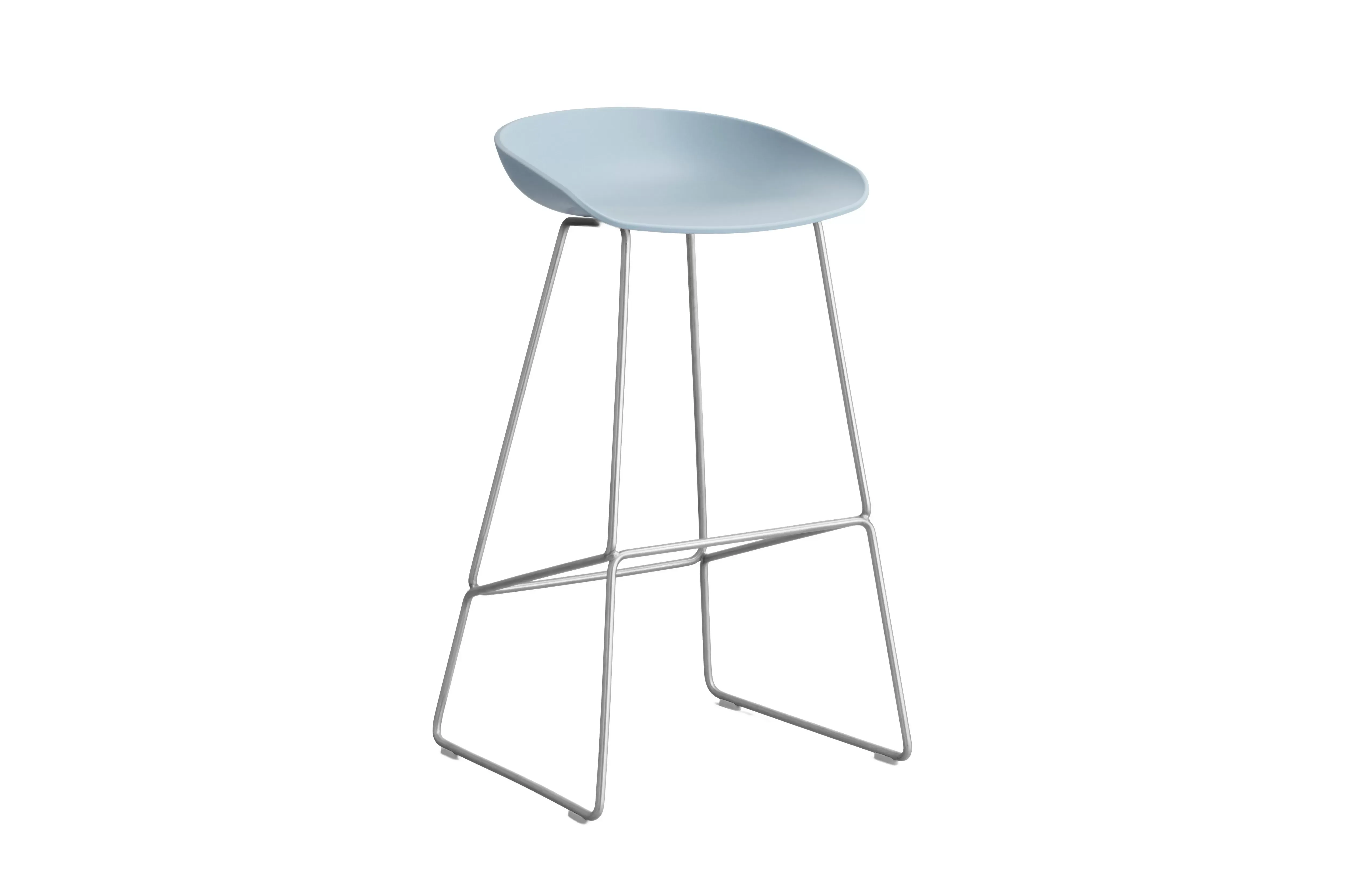 HAY About a Stool AAS 38 - patins standards en plastique - Hauteur d'assise 75 cm - slate blue 2.0 - acier inoxydable