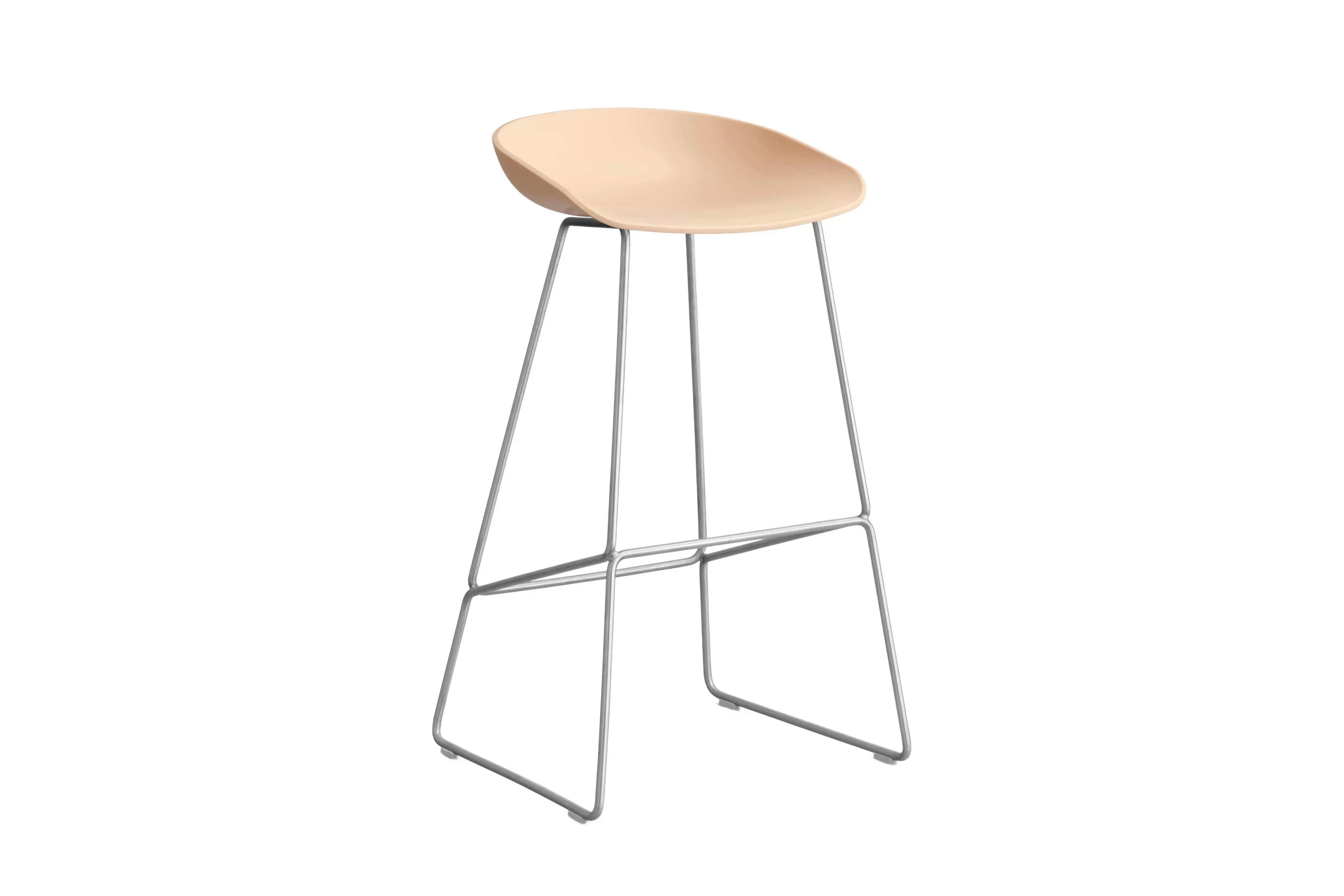 HAY About a Stool AAS 38 - pale peach 2.0 - acier inoxydable - patins standards en plastique - Hauteur d'assise 75 cm
