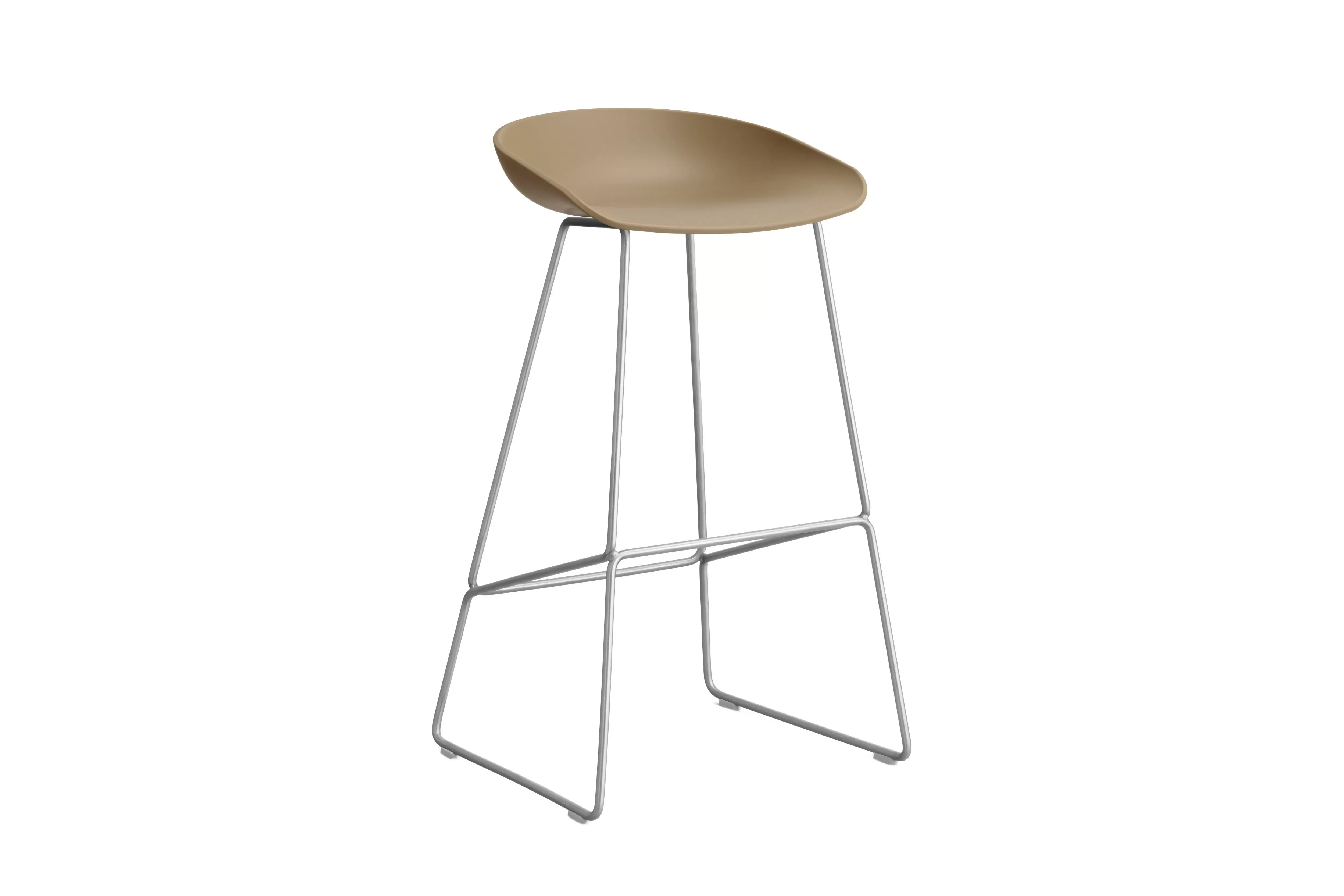 HAY About a Stool AAS 38 - patins standards en plastique - Hauteur d'assise 75 cm - clay 2.0 - acier inoxydable