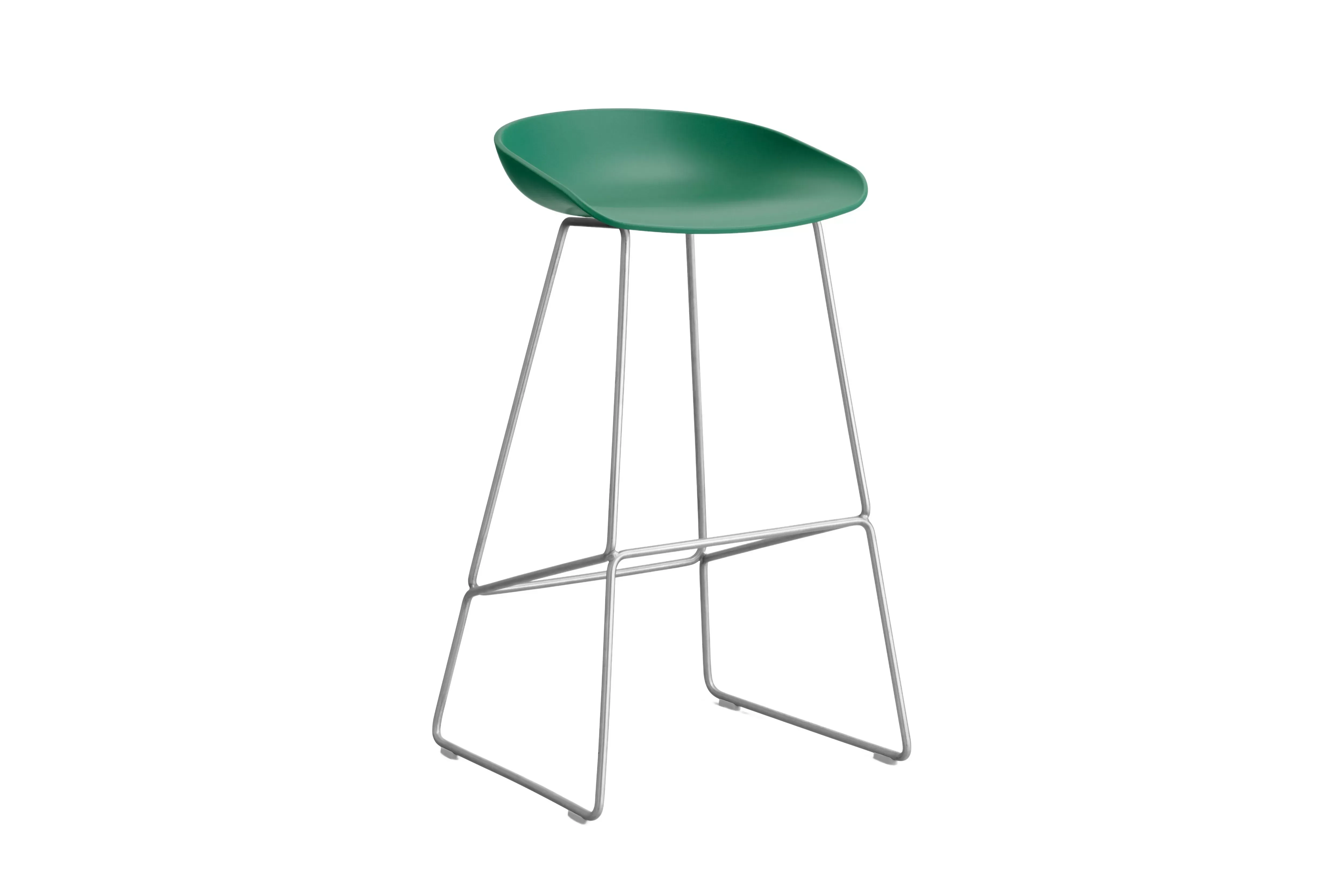 HAY About a Stool AAS 38 - teal green 2.0 - acier inoxydable - patins standards en plastique - Hauteur d'assise 75 cm