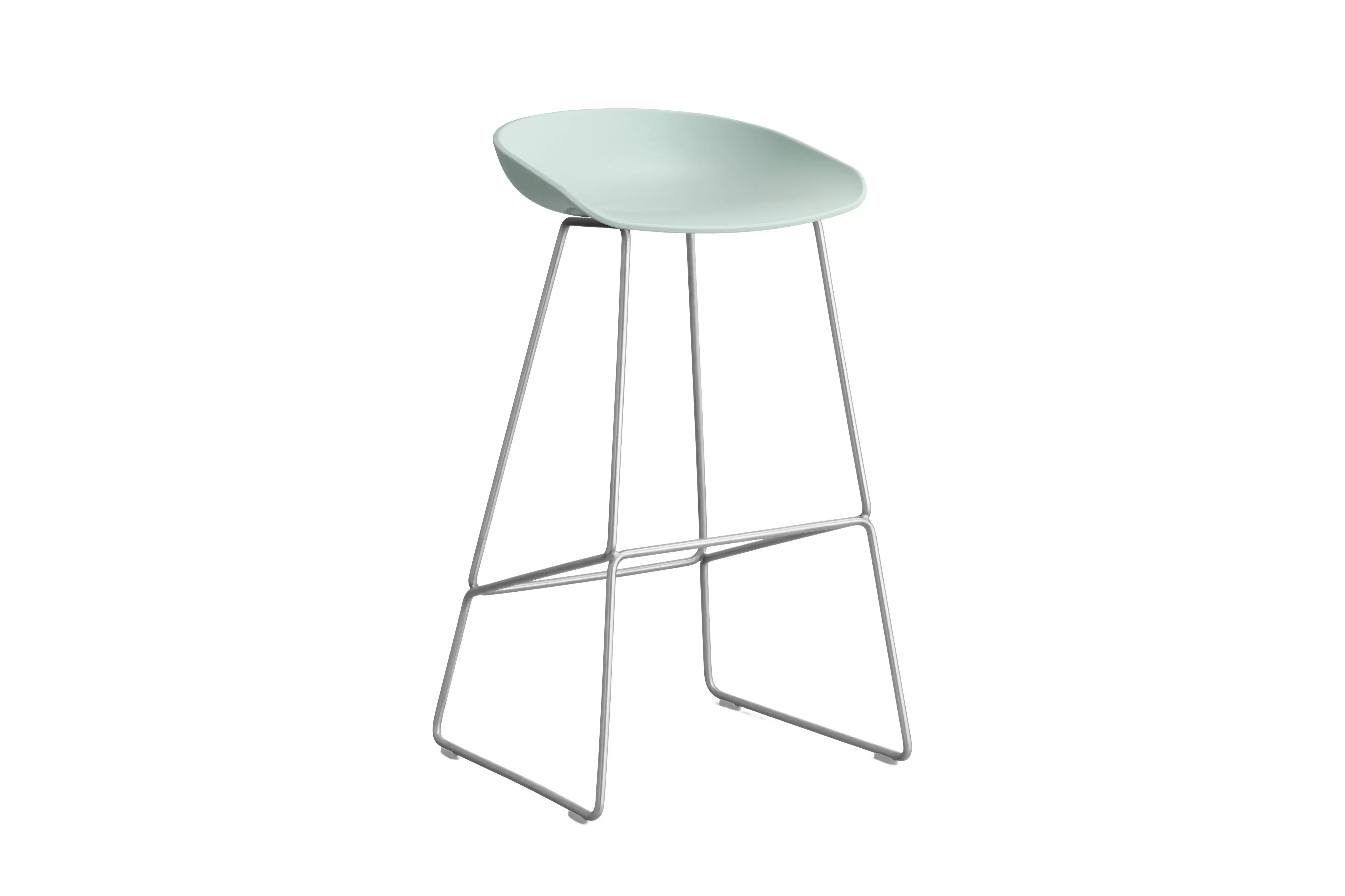 HAY About a Stool AAS 38 - patins standards en plastique - Hauteur d'assise 75 cm - dusty mint 2.0 - acier inoxydable