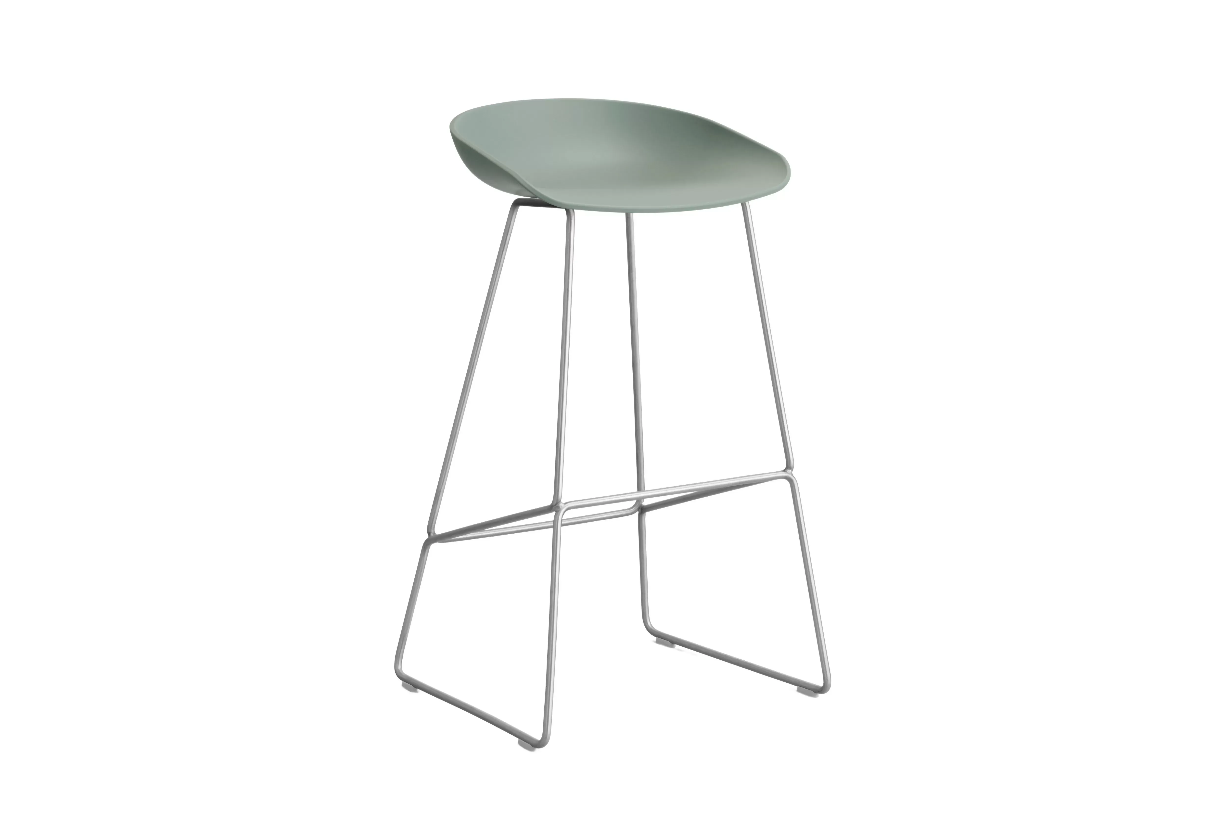 HAY About a Stool AAS 38 - fall green 2.0 - acier inoxydable - patins standards en plastique - Hauteur d'assise 75 cm
