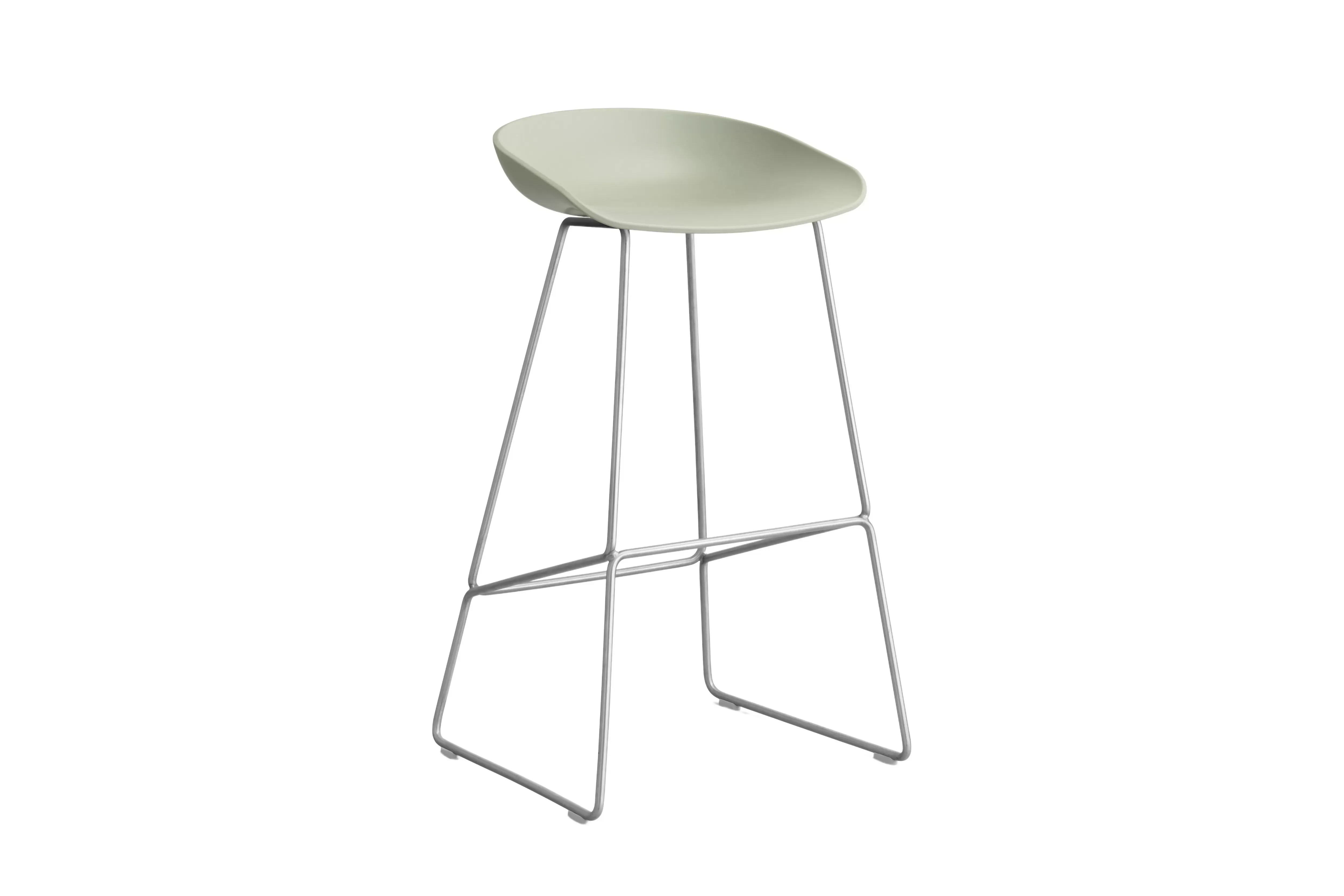HAY About a Stool AAS 38 - pastel green 2.0 - acier inoxydable - patins standards en plastique - Hauteur d'assise 75 cm
