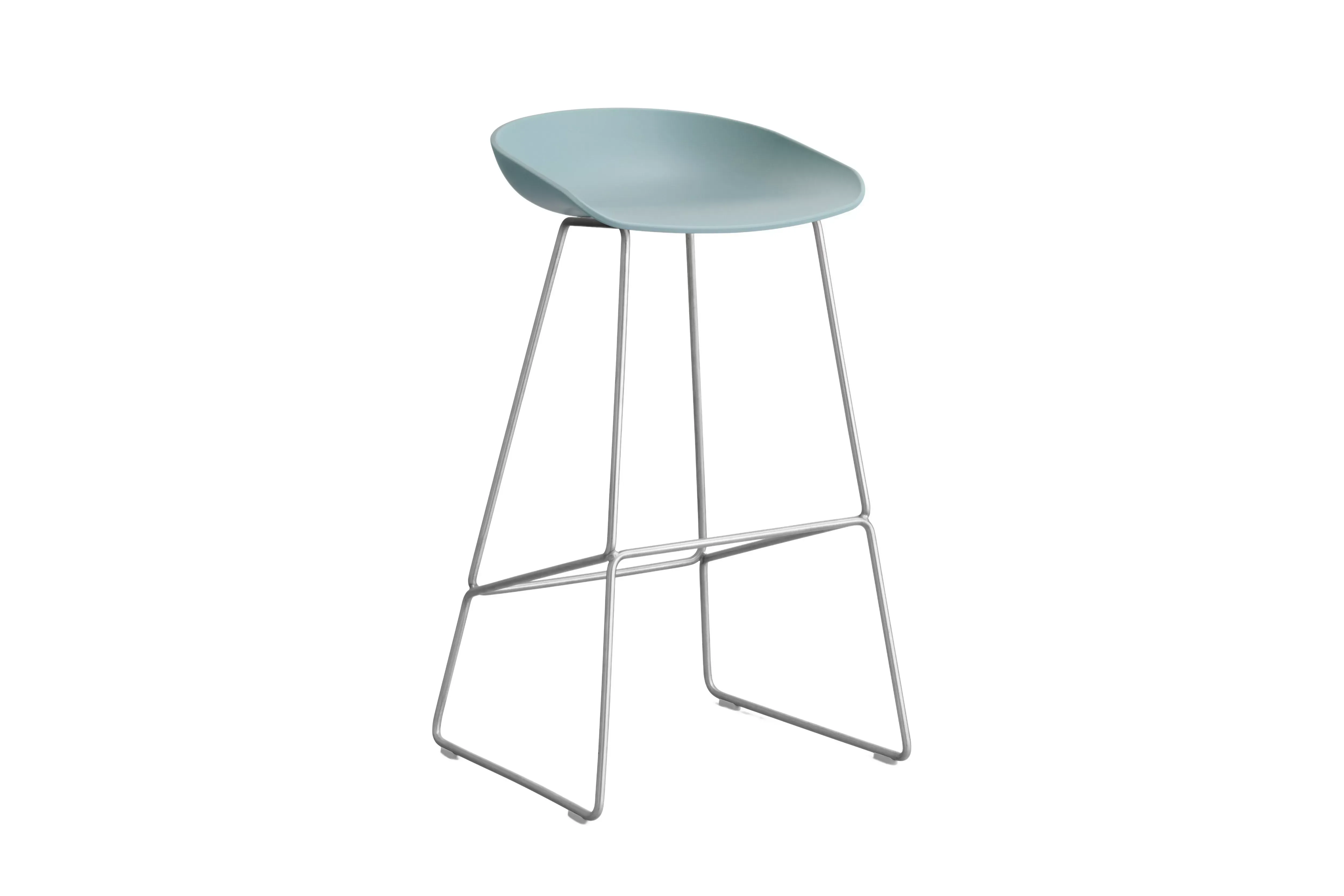 HAY About a Stool AAS 38 - dusty blue 2.0 - acier inoxydable - patins standards en plastique - Hauteur d'assise 75 cm