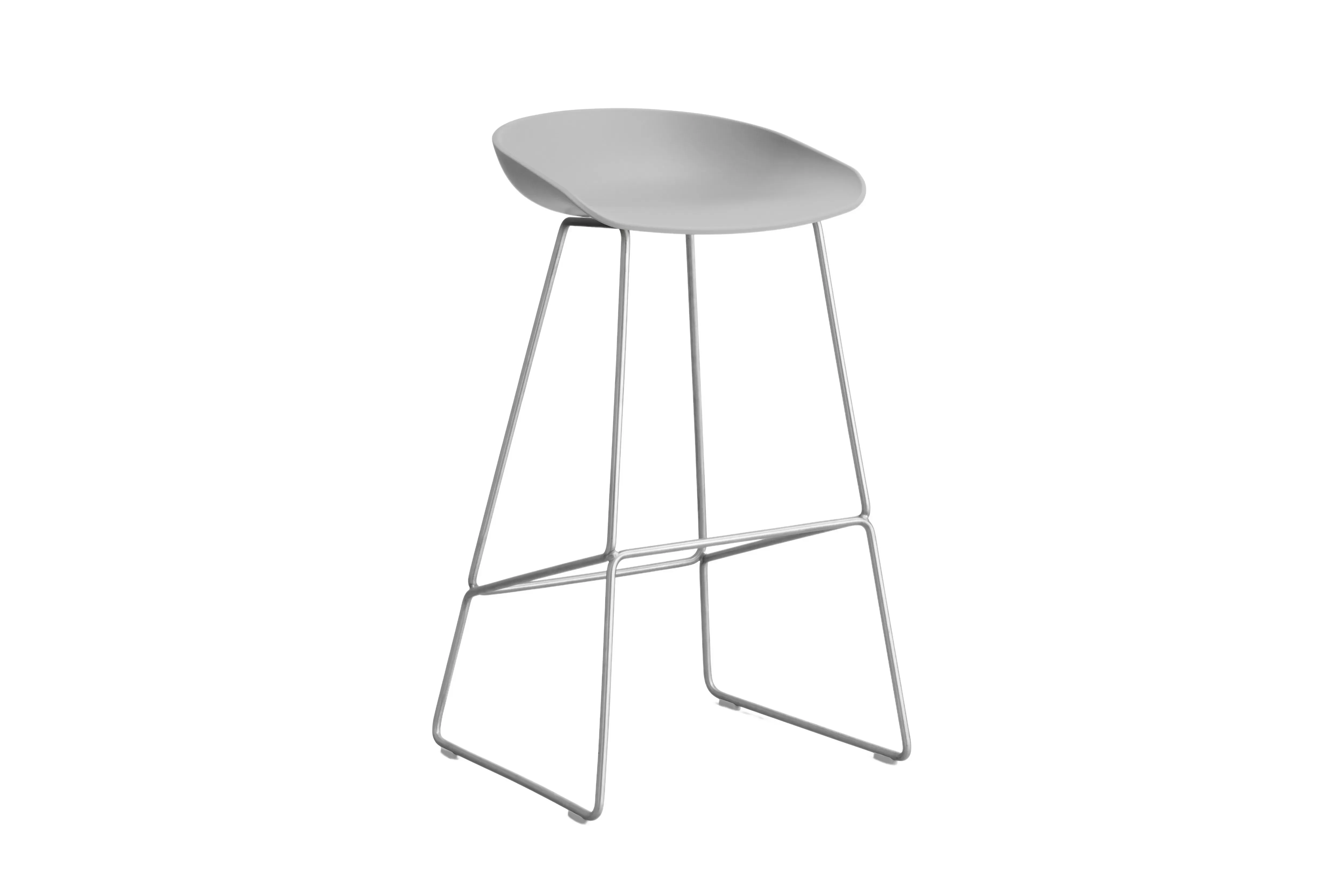 HAY About a Stool AAS 38 - patins standards en plastique - Hauteur d'assise 75 cm - concrete grey 2.0 - acier inoxydable