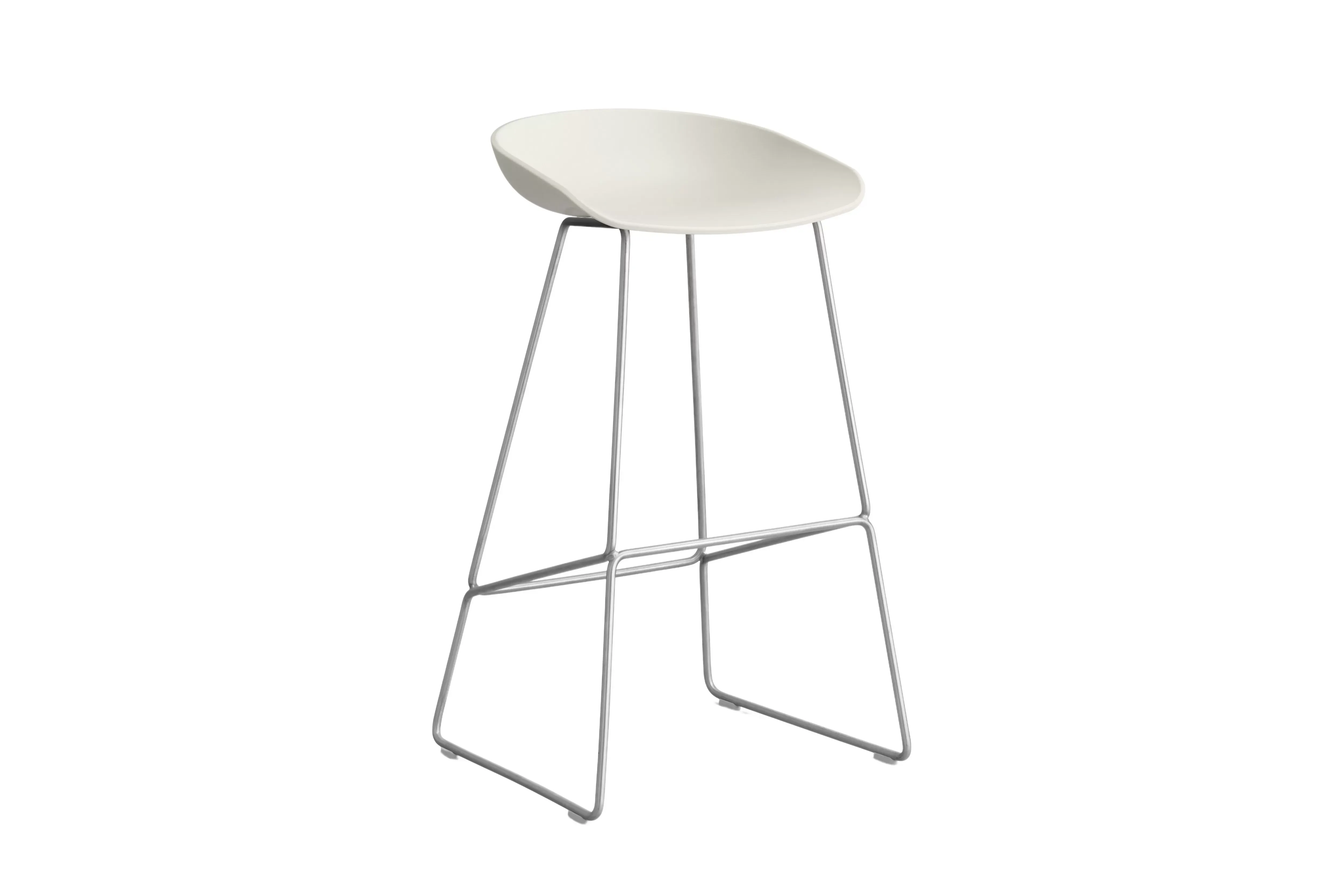 HAY About a Stool AAS 38 - melange cream 2.0 - acier inoxydable - patins en feutre - Hauteur d'assise 75 cm