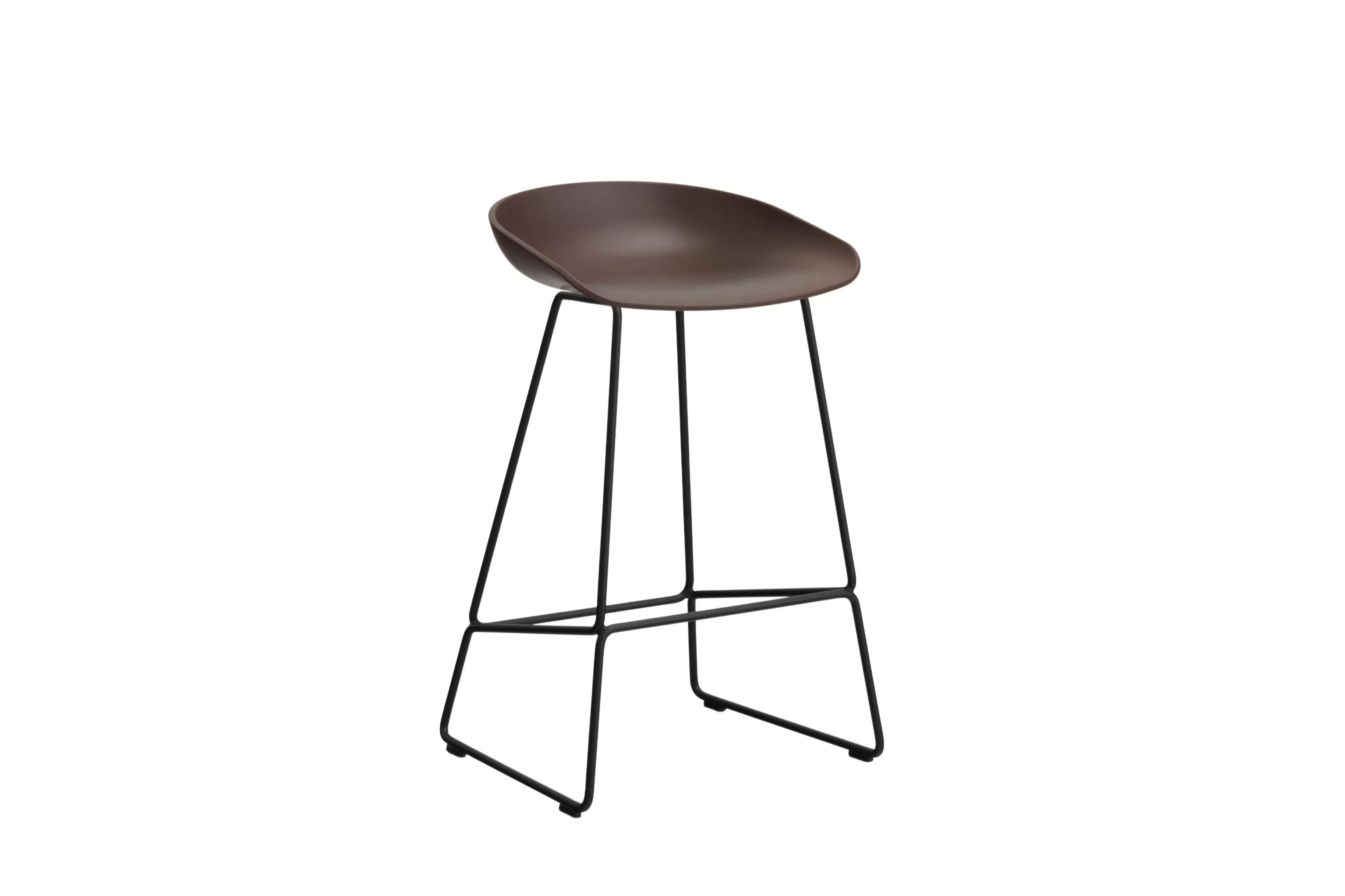 HAY About a Stool AAS 38 - raisin 2.0 - noir - patins standards en plastique - Hauteur d'assise 65 cm