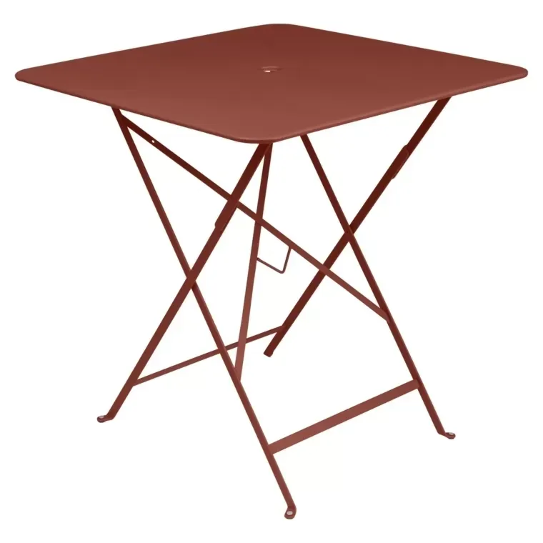 Fermob Table pliante BISTRO carrée - 20 ocre rouge - 71 x 71 cm