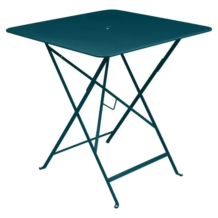 Fermob Table pliante BISTRO carrée - 21 bleu acapulco - 71 x 71 cm