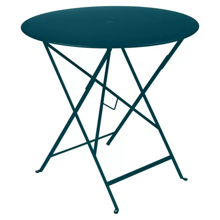 Fermob Table pliante BISTRO ronde - 21 bleu acapulco - Ø 77 cm