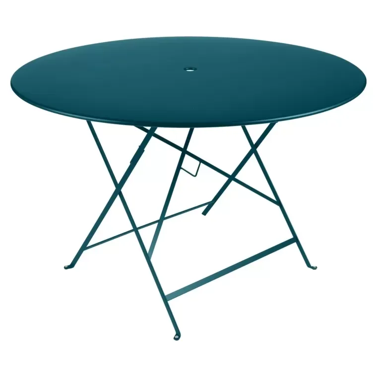 Fermob Table pliante BISTRO ronde - 21 bleu acapulco - Ø 117 cm