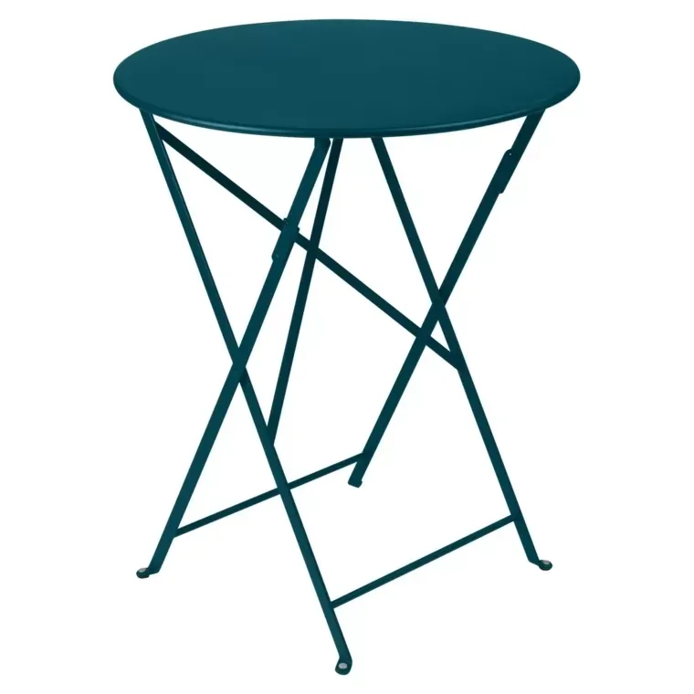 Fermob Table pliante BISTRO ronde - 21 bleu acapulco - Ø 60 cm