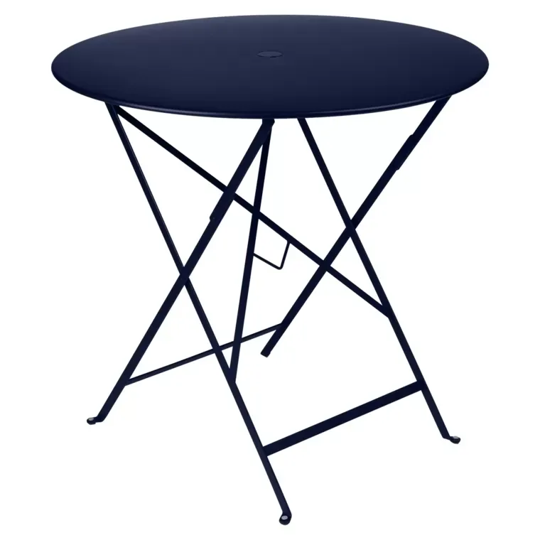 Fermob Table pliante BISTRO ronde - 92 bleu abysse - Ø 77 cm