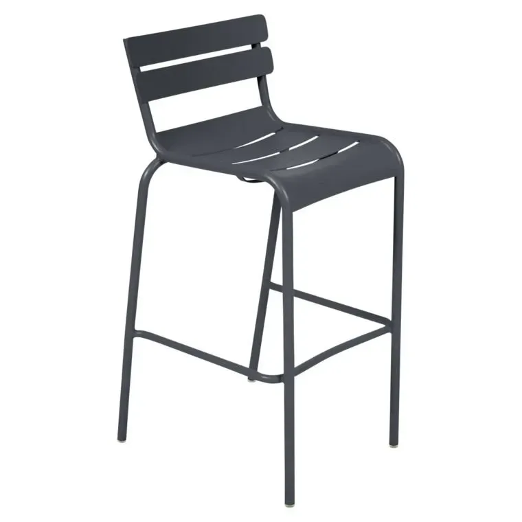 Fermob Tabouret de bar LUXEMBOURG avec dossier - 47 anthracite mat