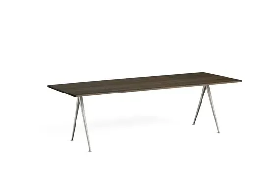 HAY Table Pyramid - chêne fumé huilé - beige thermolaqué - 250 cm
