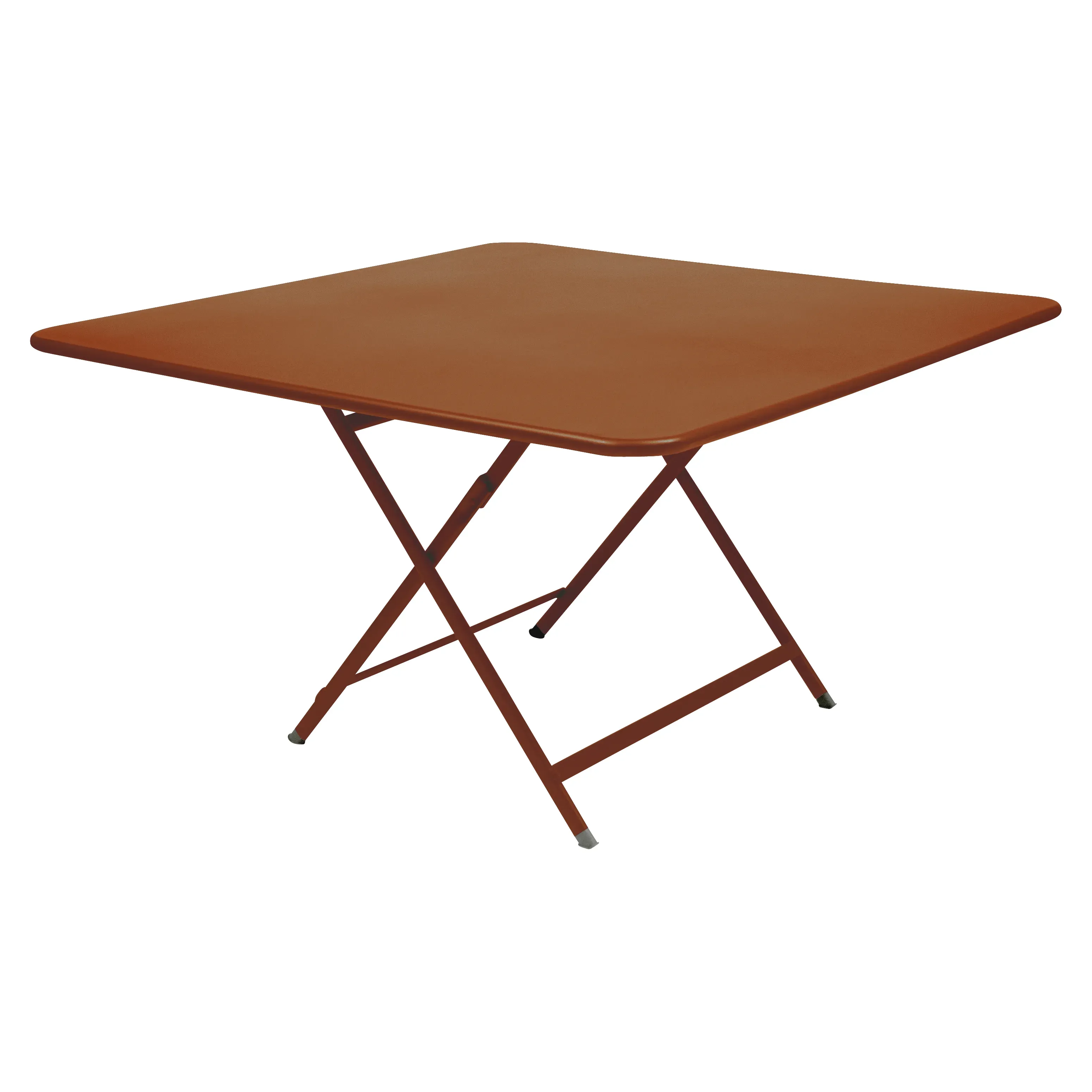 Fermob Table pliante CARACTÈRE - E2 orange confite - carré, 128 x 128 cm