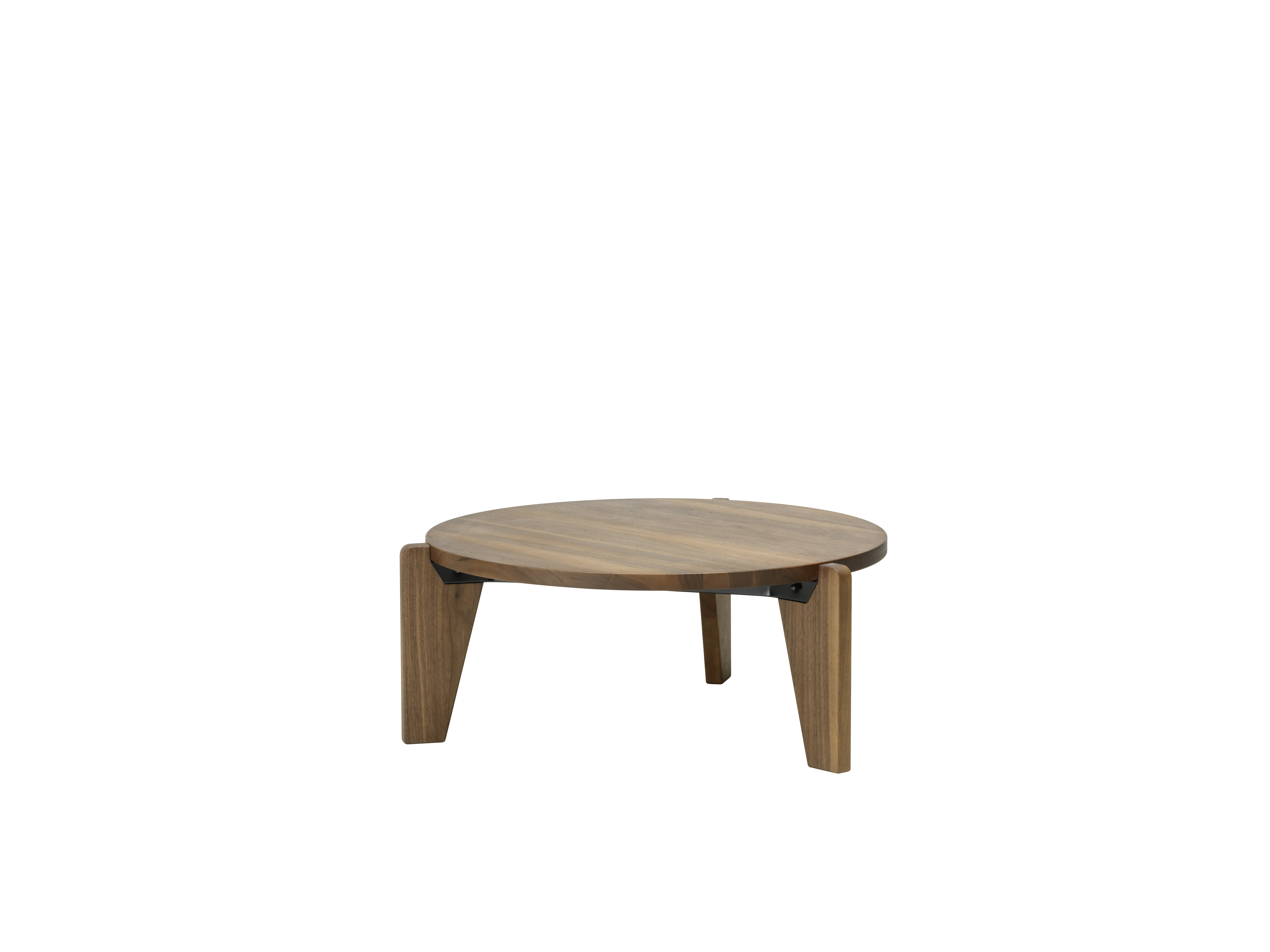 Vitra Table basse Guérdion Bas  - Noyer américain massif, huilé