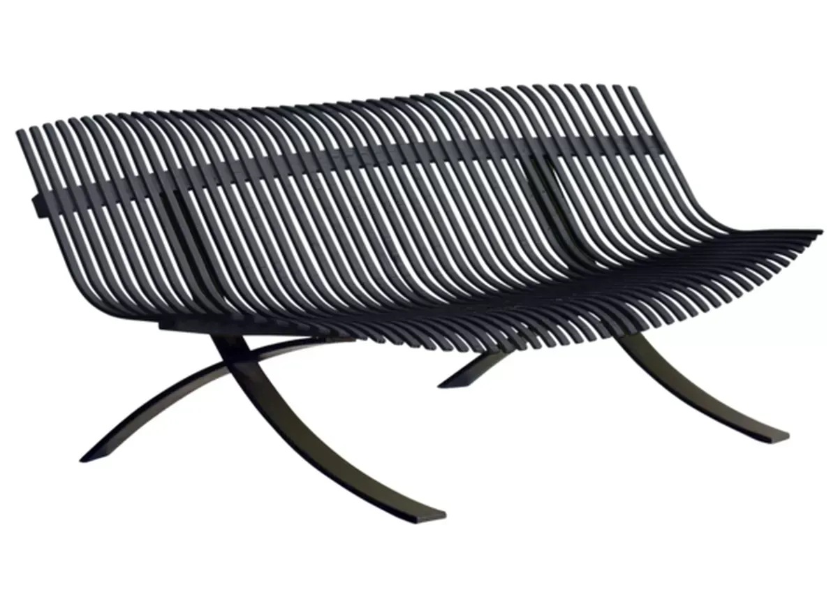 Fermob Banc Charivari  - 47 carbone - réglisse