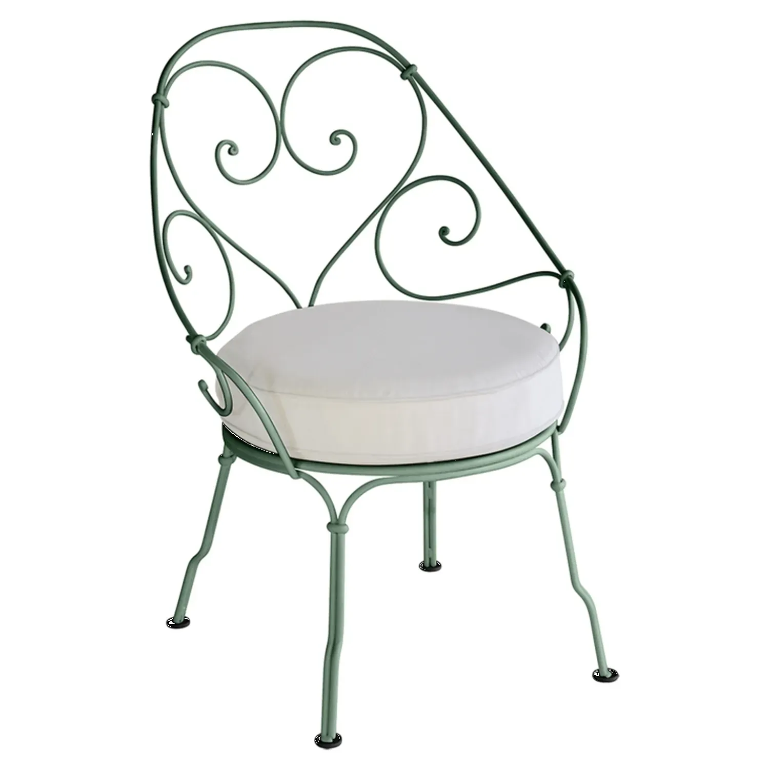 Fermob Fauteuil 1900 Cabriolet - 02 vert cèdre - blanc grisé
