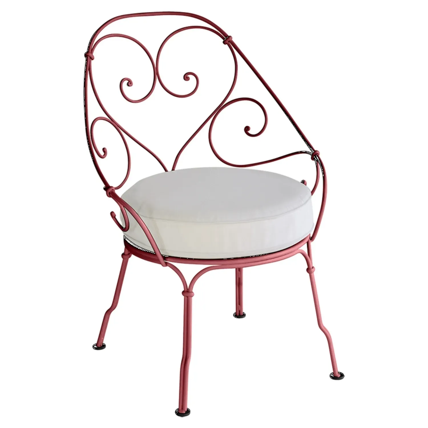 Fermob Fauteuil 1900 Cabriolet - 43 piment - blanc grisé