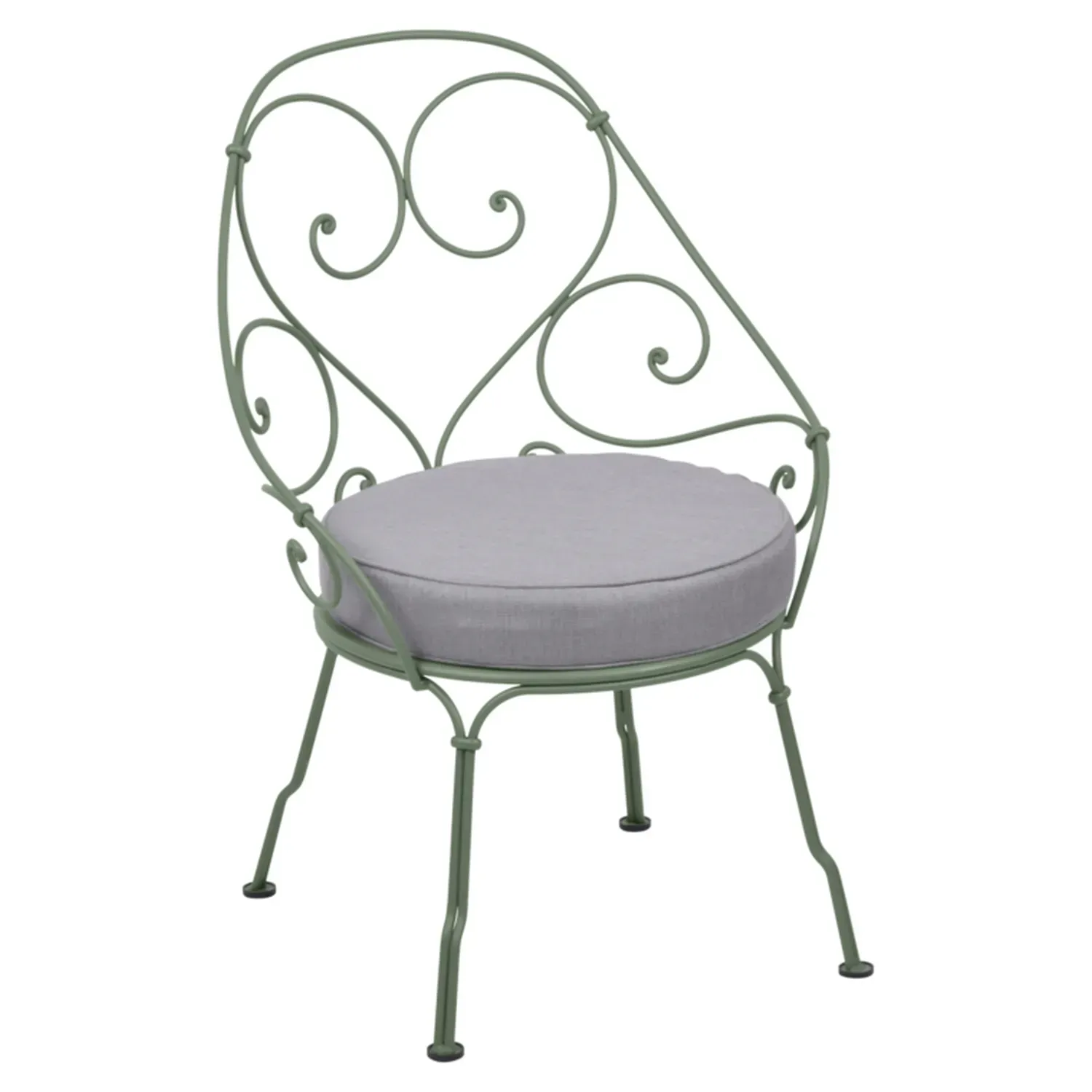 Fermob Fauteuil 1900 Cabriolet - 82 cactus mat - gris flanelle