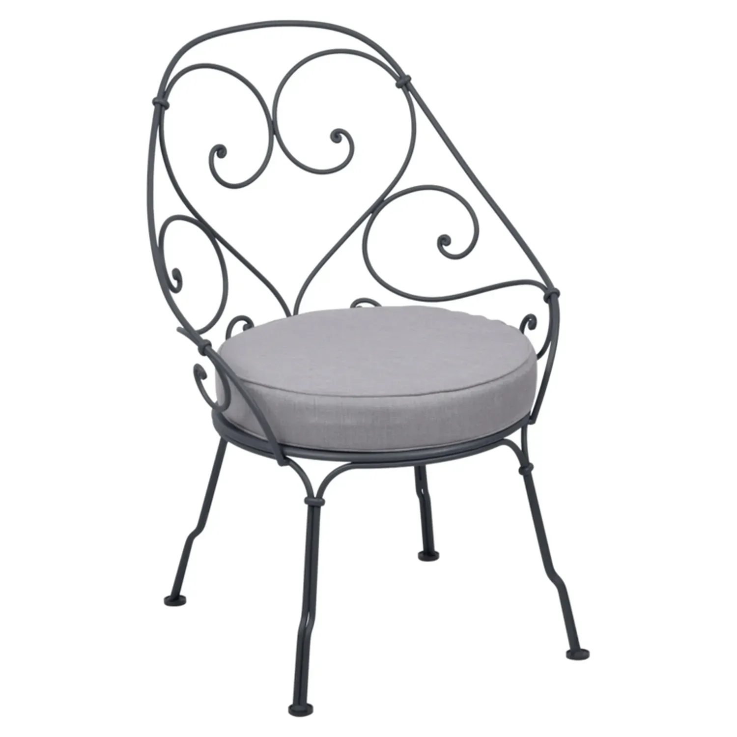 Fermob Fauteuil 1900 Cabriolet - 47 carbone - gris flanelle