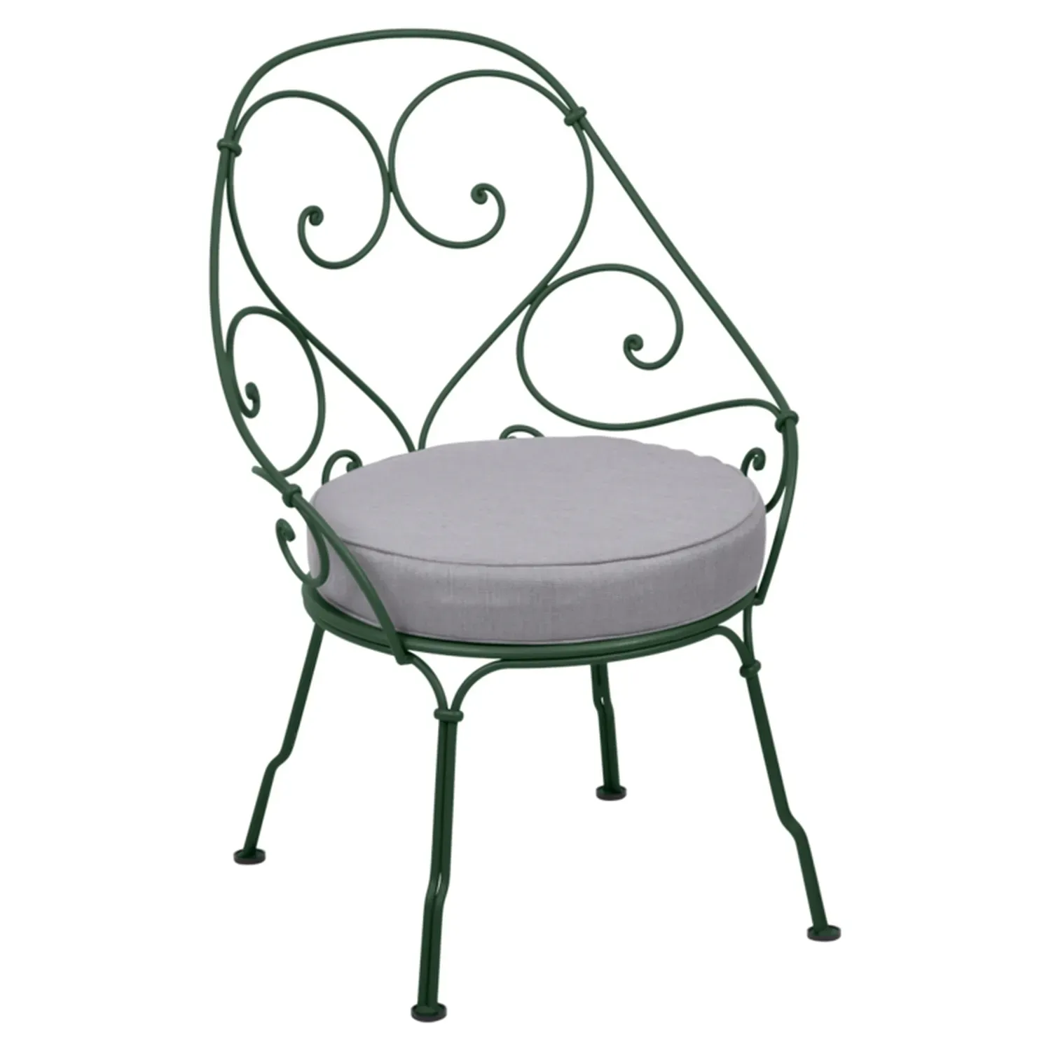 Fermob Fauteuil 1900 Cabriolet - 02 vert cèdre - gris flanelle