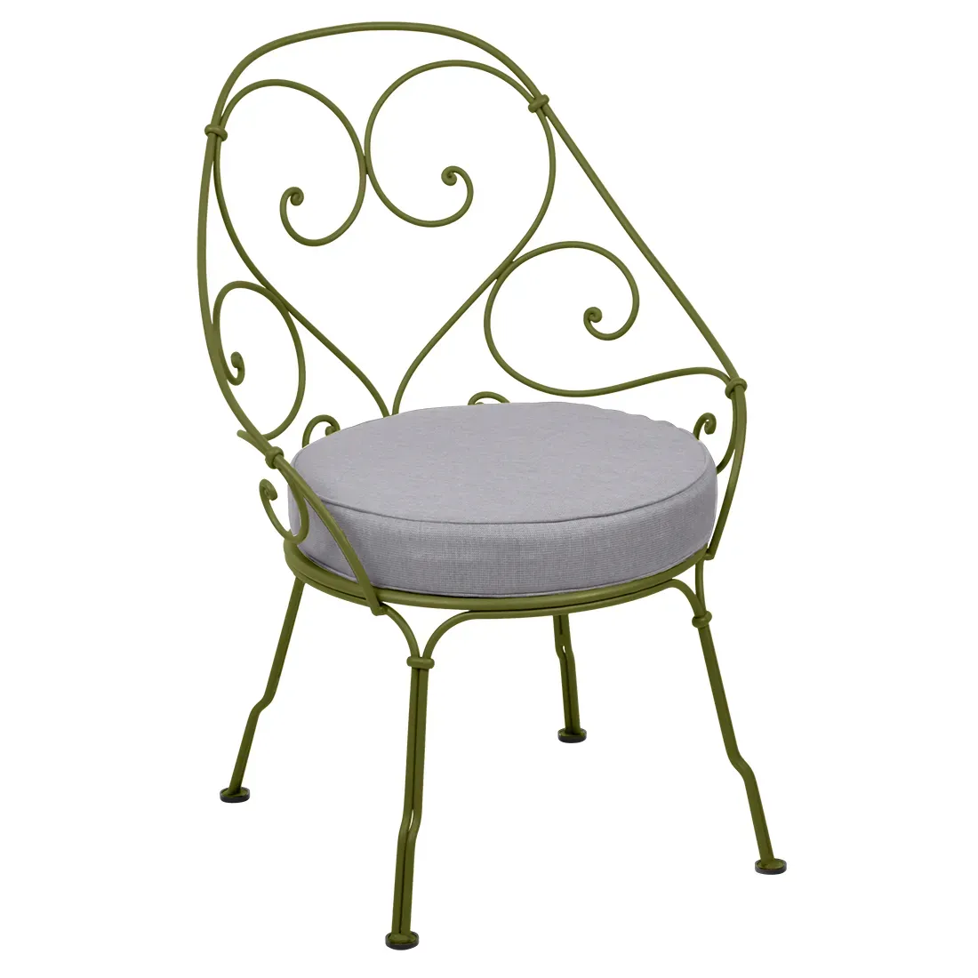 Fermob Fauteuil 1900 Cabriolet - D3 Pesto - gris flanelle