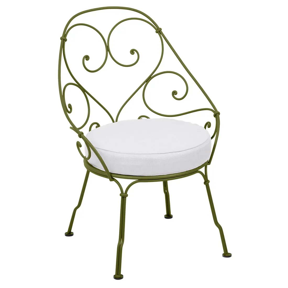 Fermob Fauteuil 1900 Cabriolet - D3 Pesto - blanc grisé